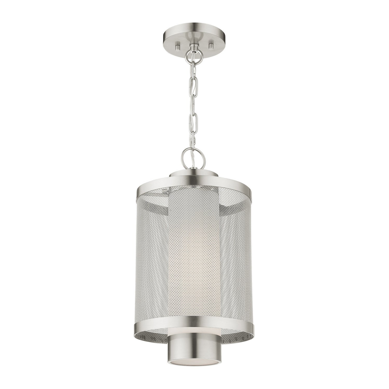 Livex Lighting - 20687-91 - One Light Outdoor Pendant - Nottingham - Brushed Nickel