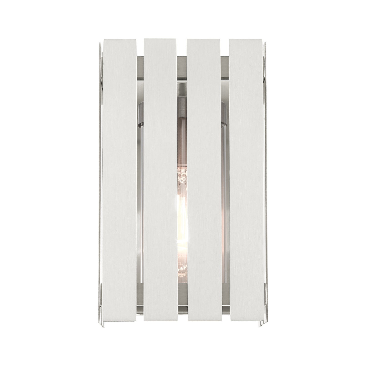 Livex Lighting - 20751-91 - One Light Outdoor Wall Lantern - Greenwich - Brushed Nickel