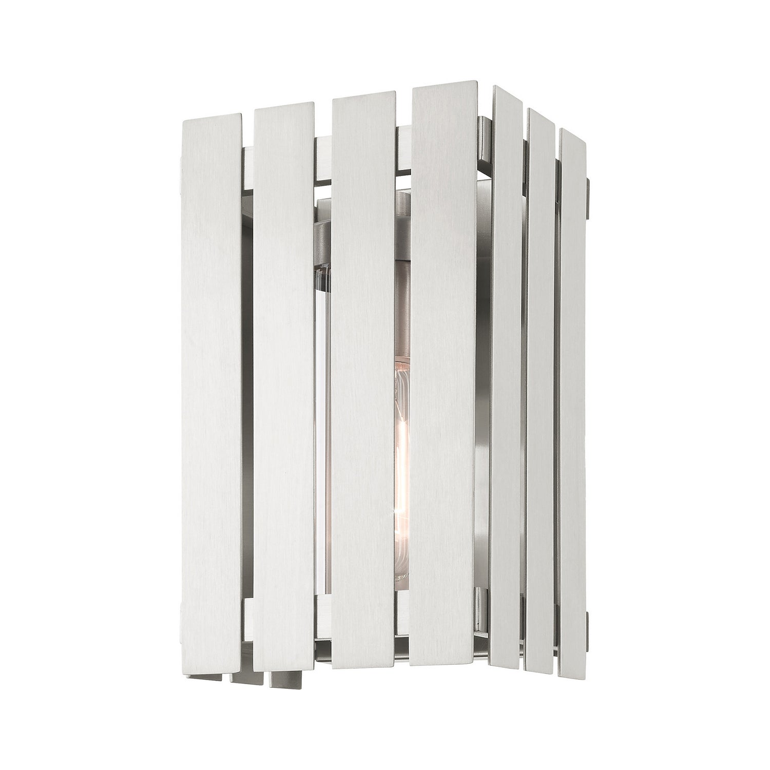 Livex Lighting - 20751-91 - One Light Outdoor Wall Lantern - Greenwich - Brushed Nickel