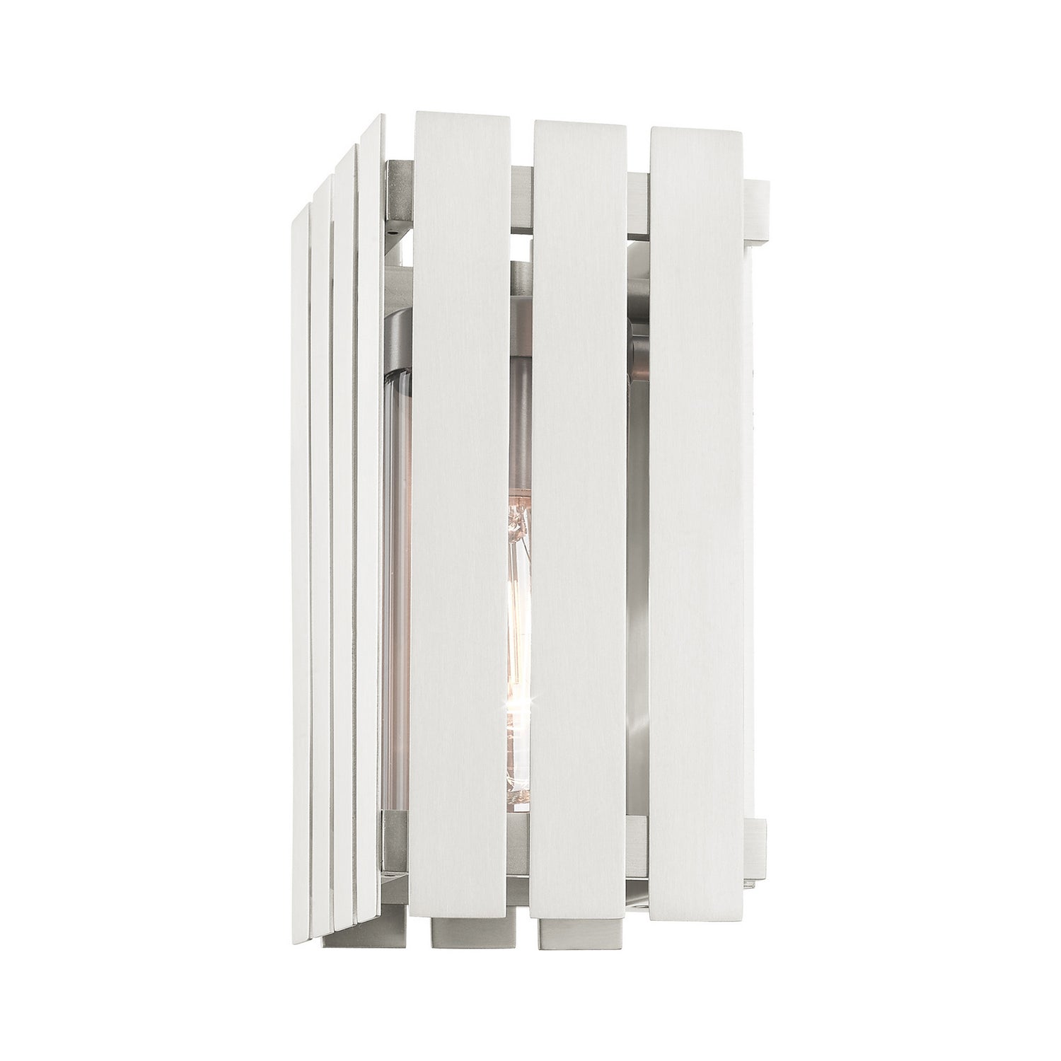 Livex Lighting - 20751-91 - One Light Outdoor Wall Lantern - Greenwich - Brushed Nickel