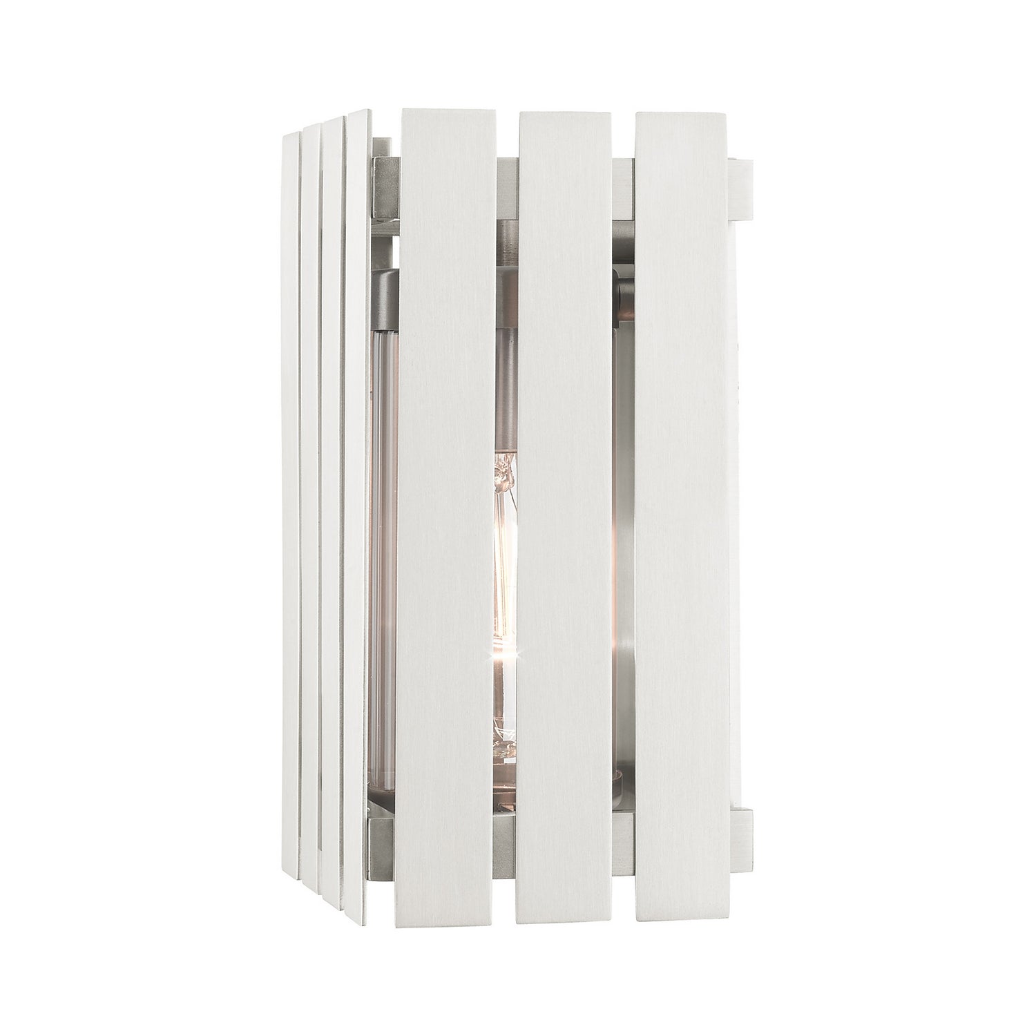 Livex Lighting - 20751-91 - One Light Outdoor Wall Lantern - Greenwich - Brushed Nickel