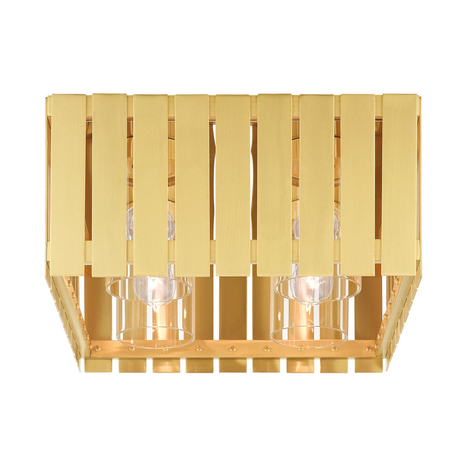 Livex Lighting - 20754-12 - Four Light Outdoor Flush Mount - Greenwich - Satin Brass