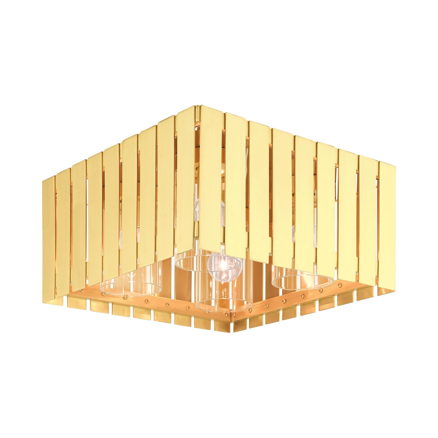 Livex Lighting - 20754-12 - Four Light Outdoor Flush Mount - Greenwich - Satin Brass