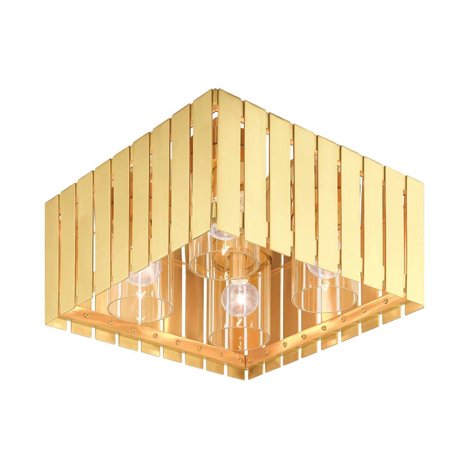 Livex Lighting - 20754-12 - Four Light Outdoor Flush Mount - Greenwich - Satin Brass