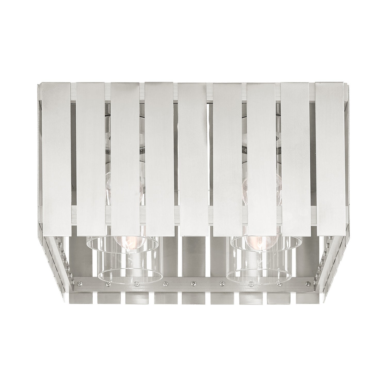 Livex Lighting - 20754-91 - Four Light Outdoor Flush Mount - Greenwich - Brushed Nickel