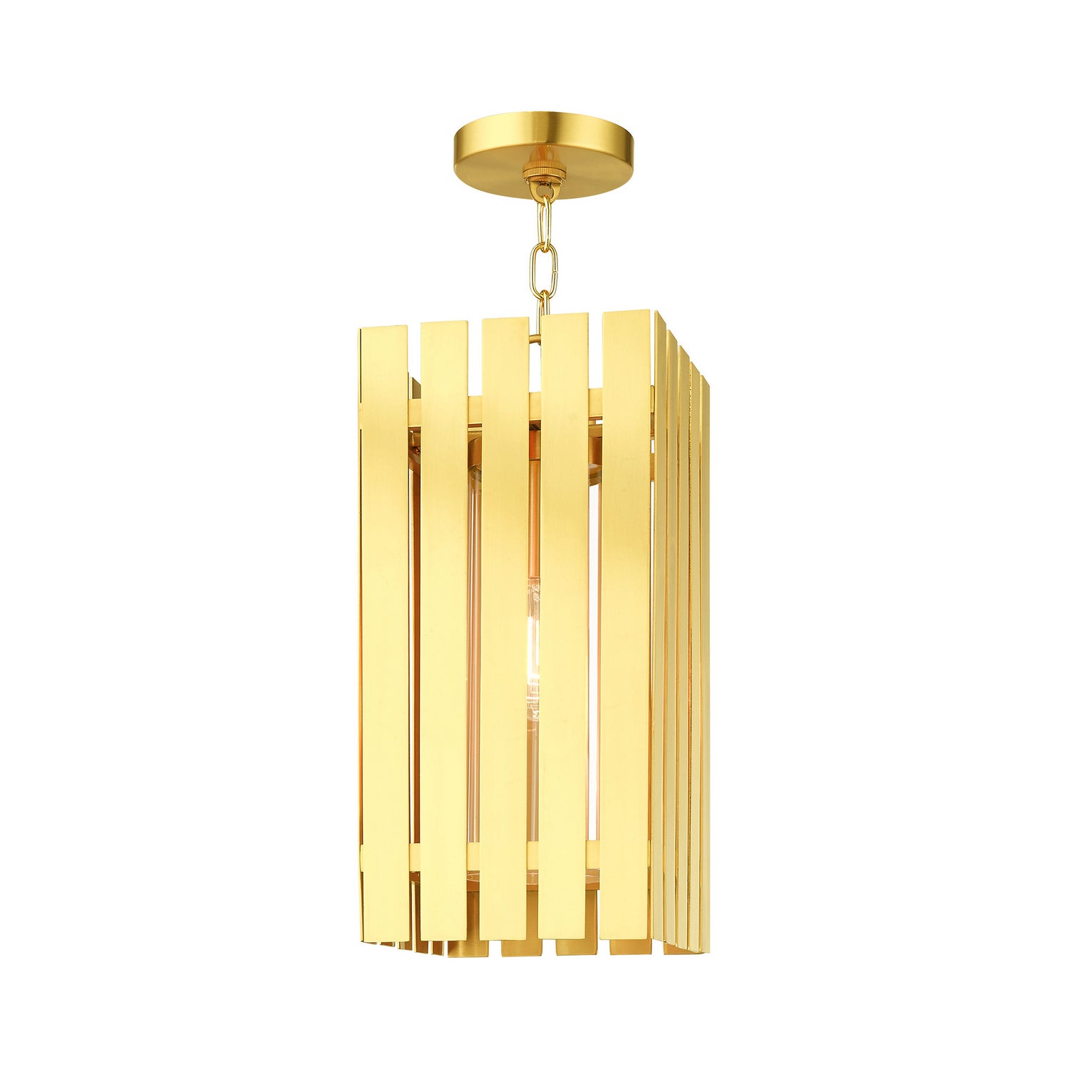 Livex Lighting - 20757-12 - One Light Outdoor Pendant - Greenwich - Satin Brass