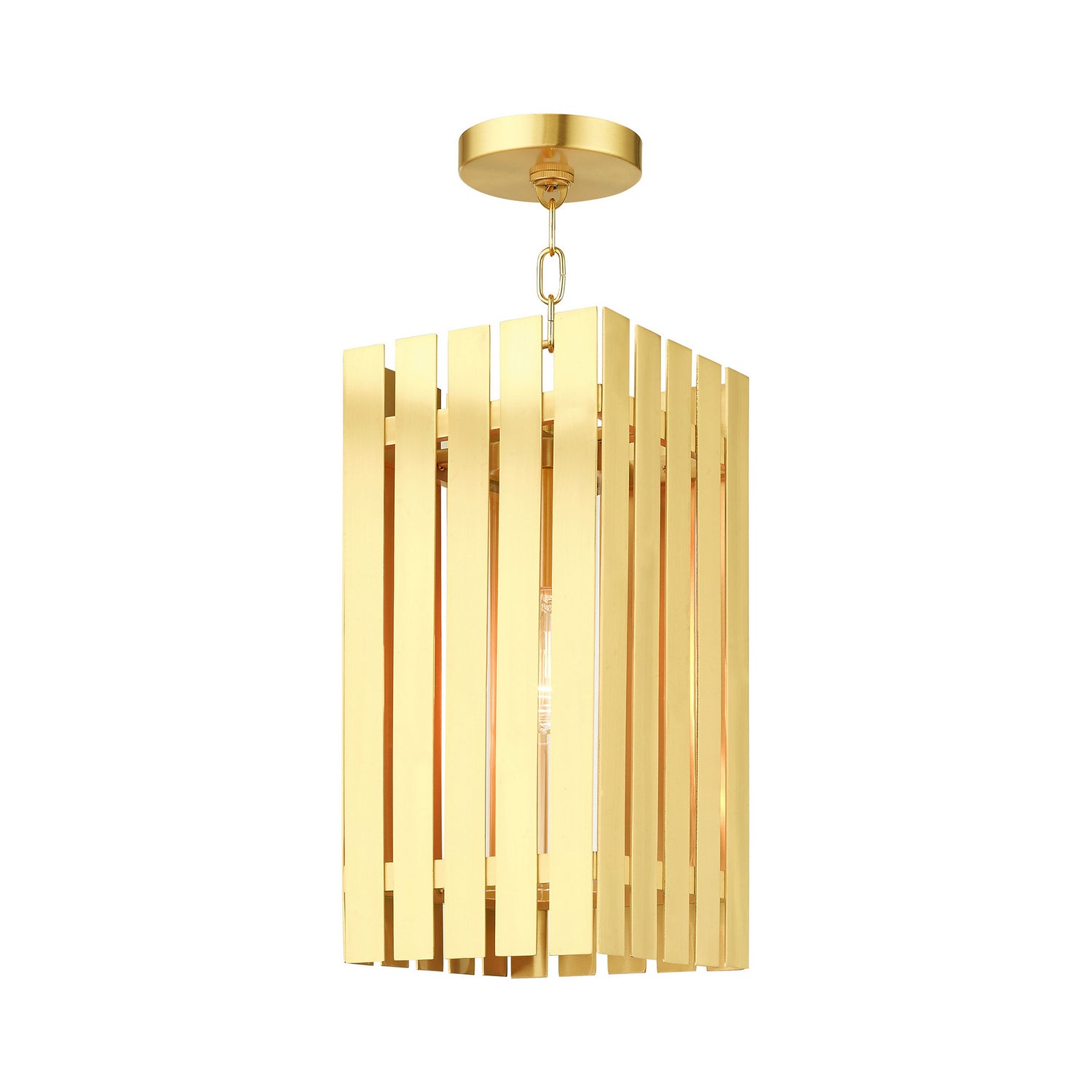 Livex Lighting - 20757-12 - One Light Outdoor Pendant - Greenwich - Satin Brass