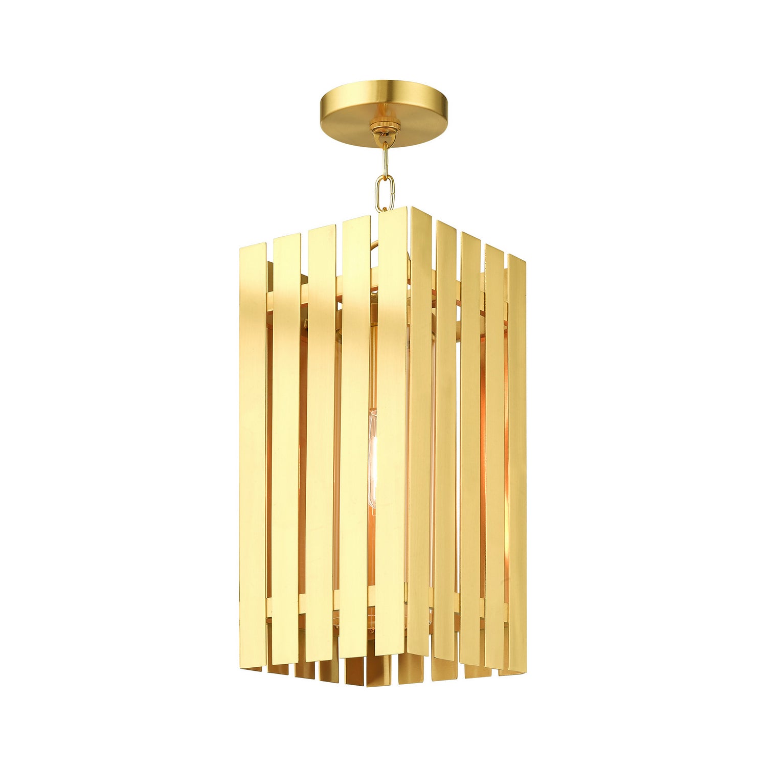 Livex Lighting - 20757-12 - One Light Outdoor Pendant - Greenwich - Satin Brass