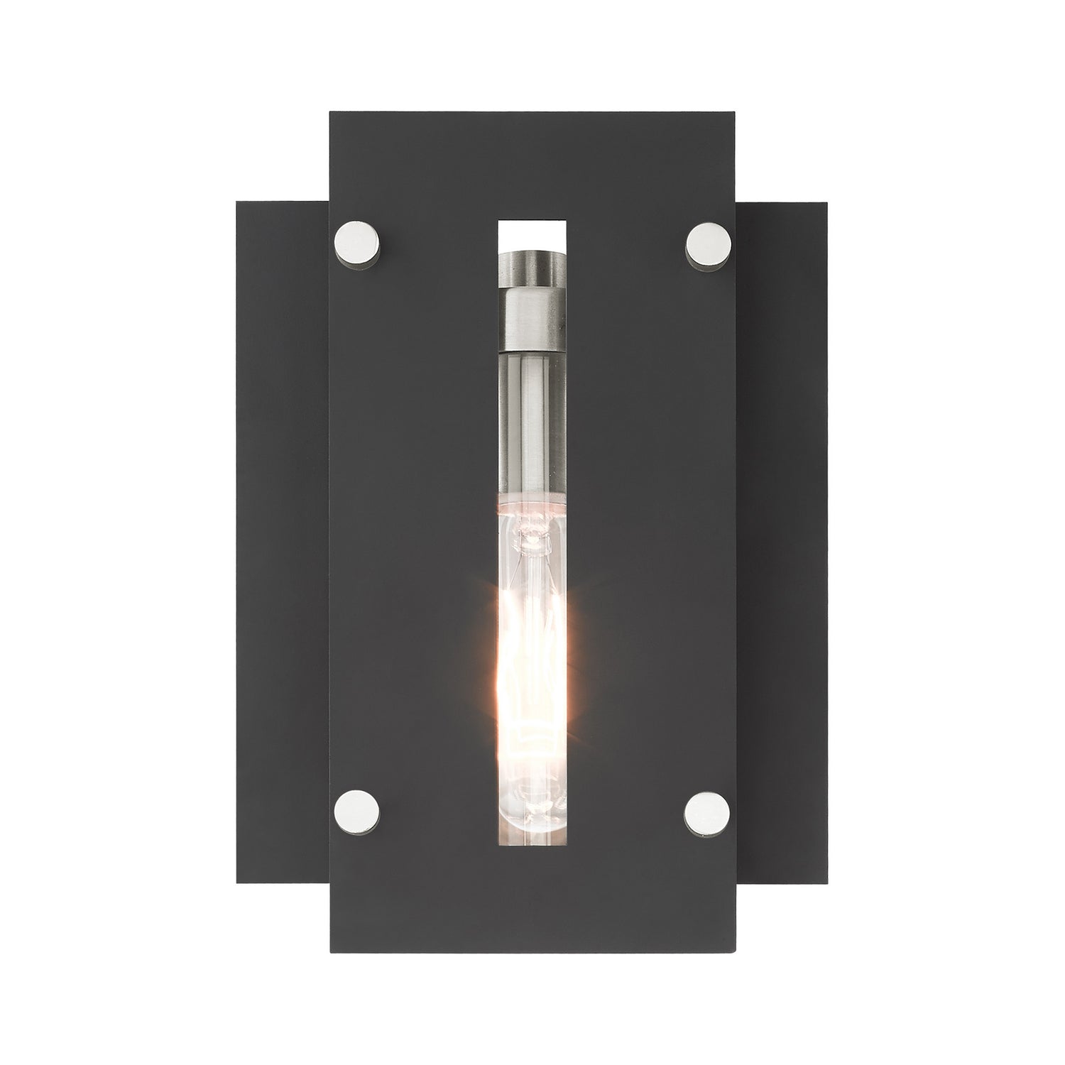 Livex Lighting - 21771-04 - One Light Outdoor Wall Lantern - Utrecht - Black w/ Brushed Nickels