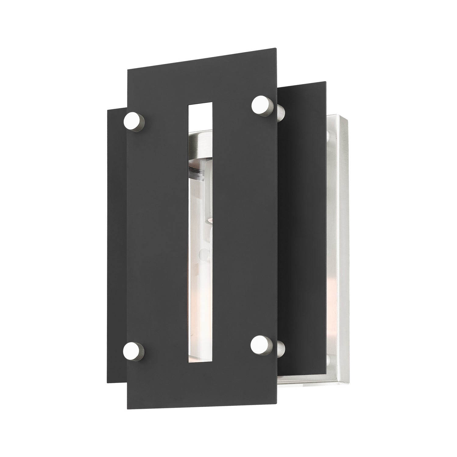 Livex Lighting - 21771-04 - One Light Outdoor Wall Lantern - Utrecht - Black w/ Brushed Nickels