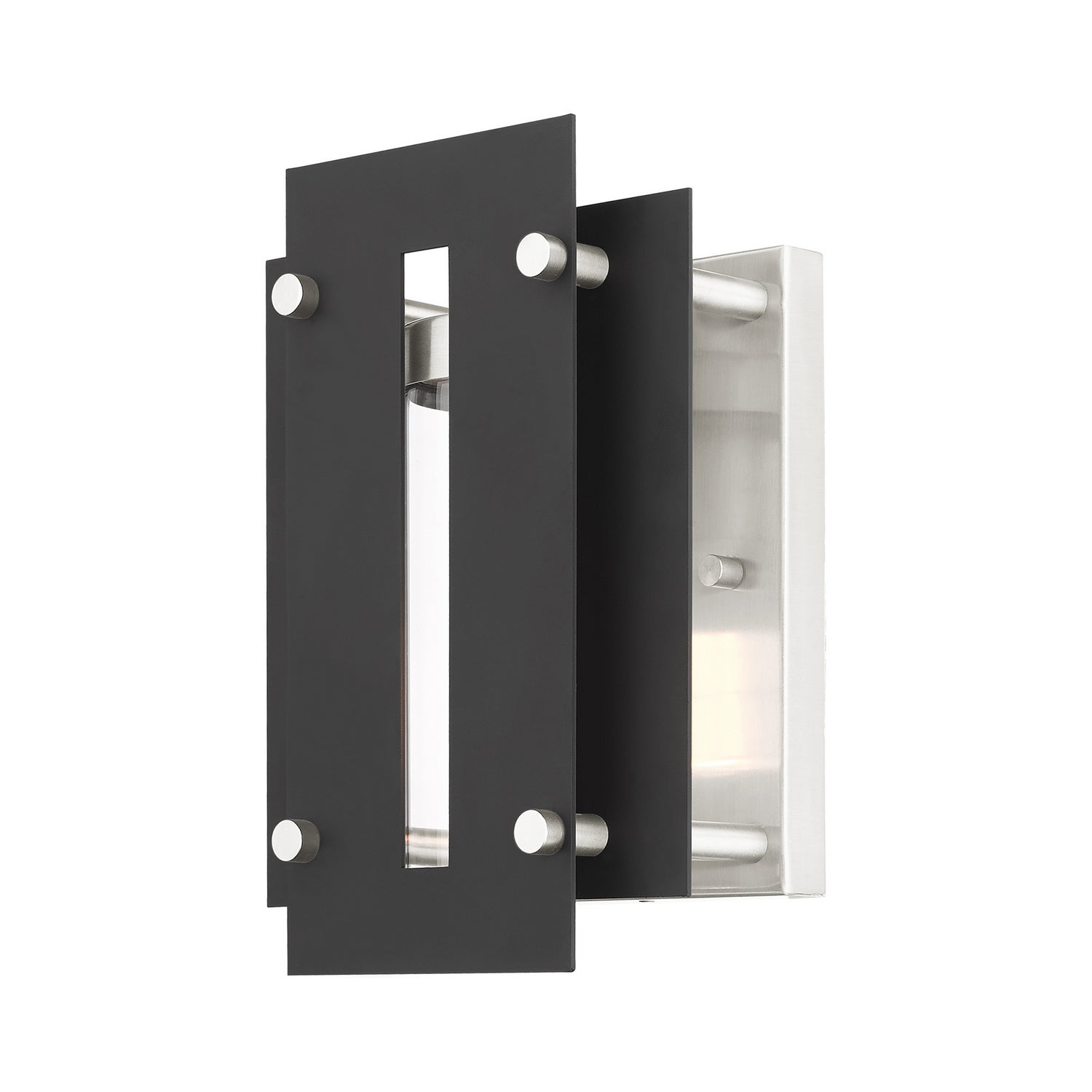 Livex Lighting - 21771-04 - One Light Outdoor Wall Lantern - Utrecht - Black w/ Brushed Nickels