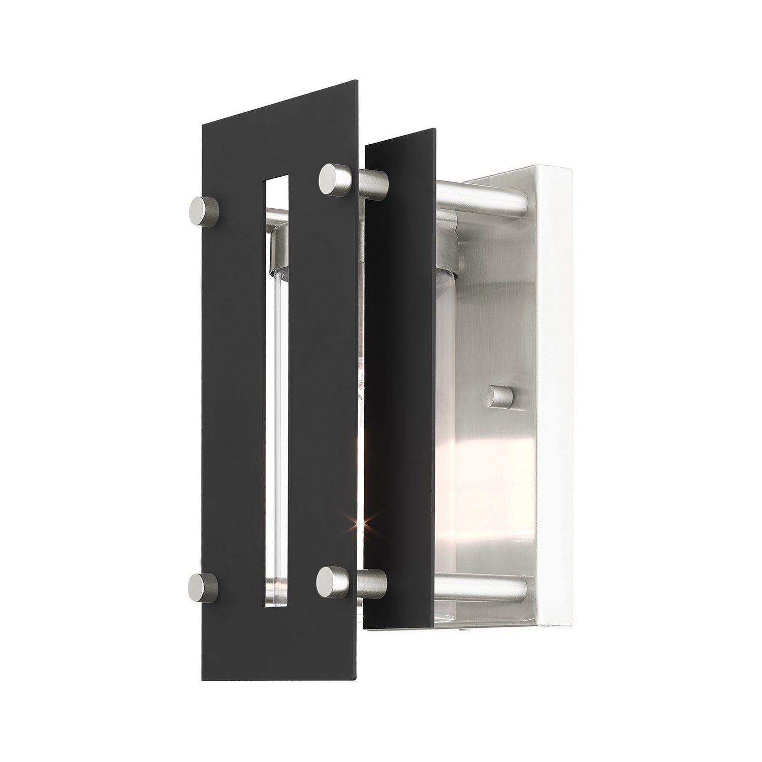 Livex Lighting - 21771-04 - One Light Outdoor Wall Lantern - Utrecht - Black w/ Brushed Nickels