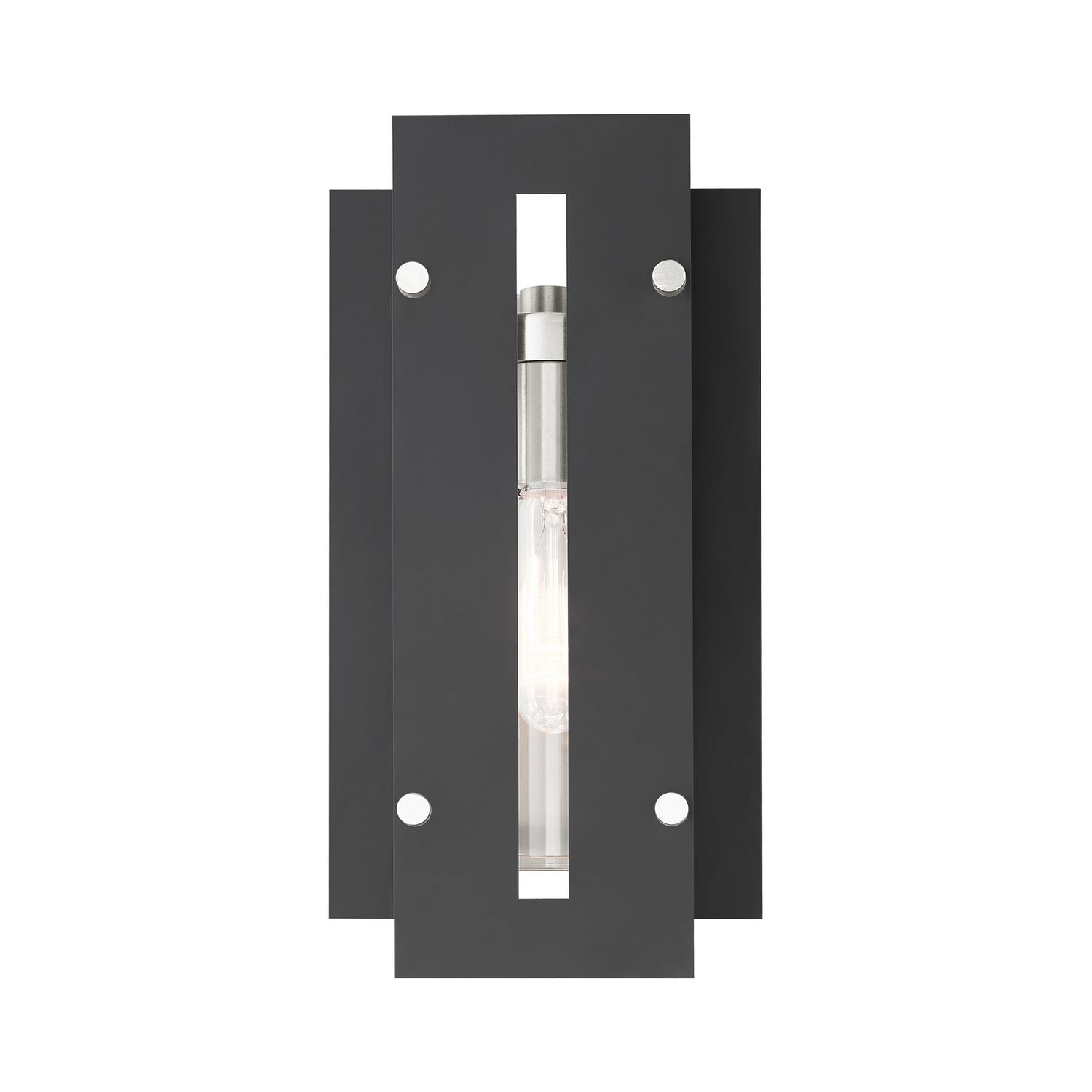 Livex Lighting - 21772-04 - One Light Outdoor Wall Lantern - Utrecht - Black w/ Brushed Nickels