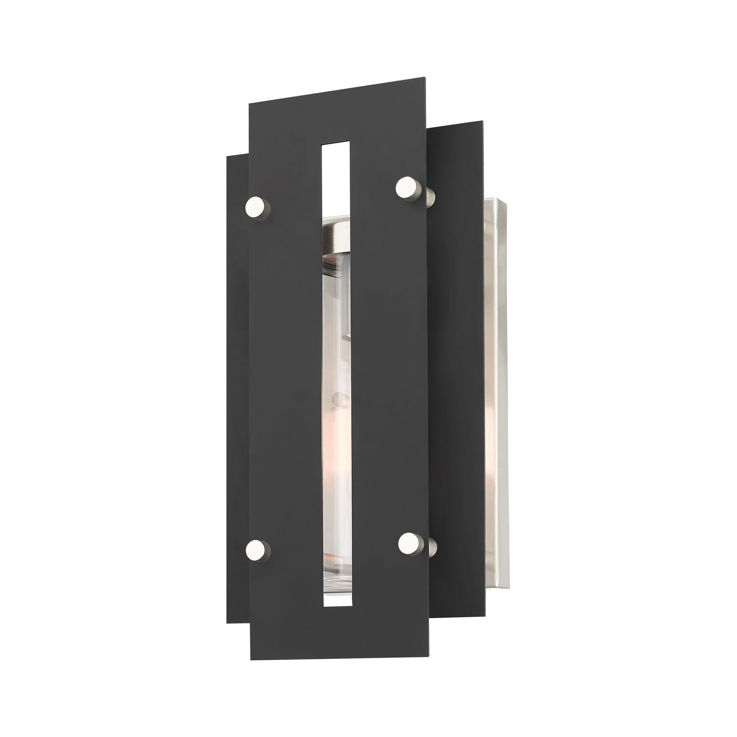 Livex Lighting - 21772-04 - One Light Outdoor Wall Lantern - Utrecht - Black w/ Brushed Nickels