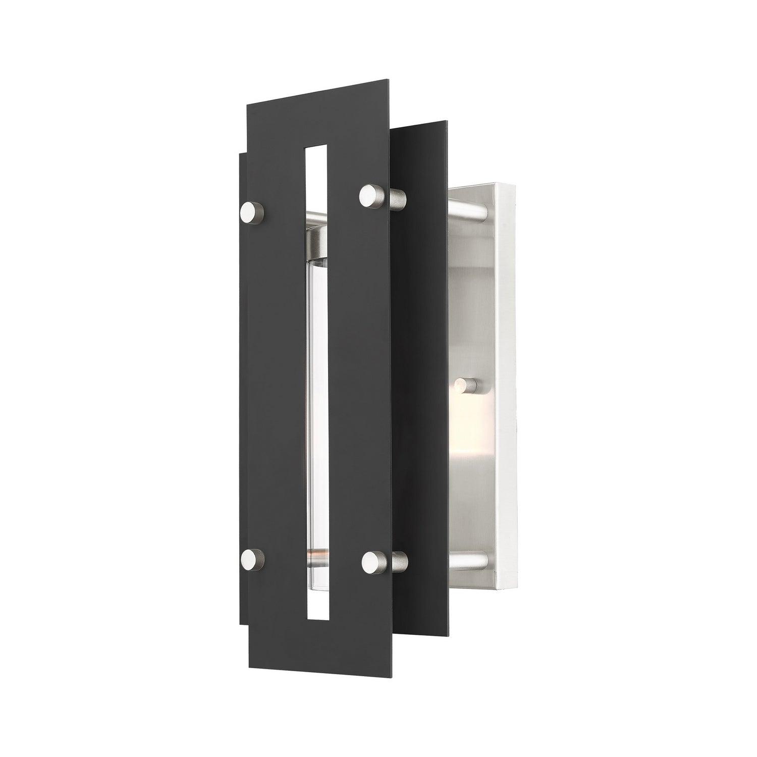 Livex Lighting - 21772-04 - One Light Outdoor Wall Lantern - Utrecht - Black w/ Brushed Nickels