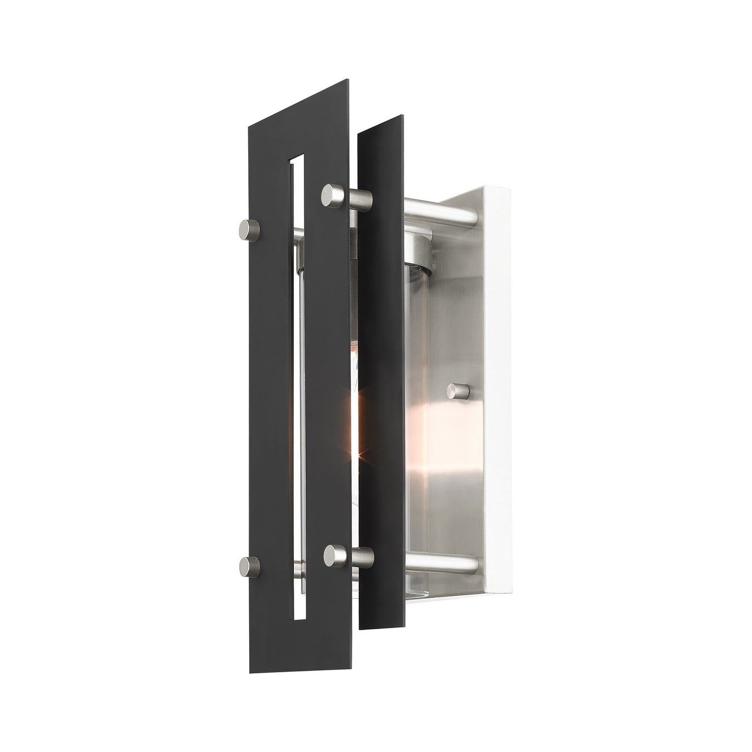 Livex Lighting - 21772-04 - One Light Outdoor Wall Lantern - Utrecht - Black w/ Brushed Nickels
