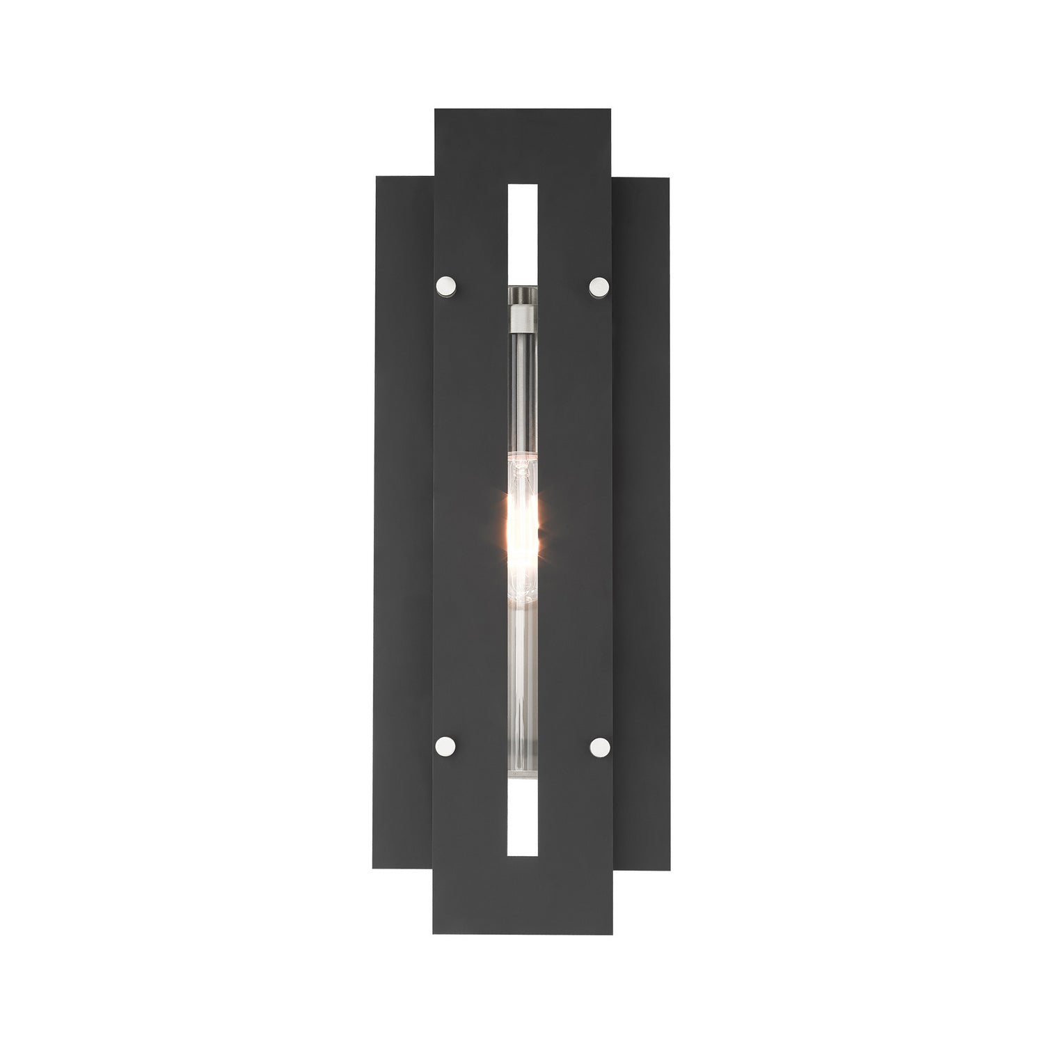 Livex Lighting - 21773-04 - One Light Outdoor Wall Lantern - Utrecht - Black w/ Brushed Nickels