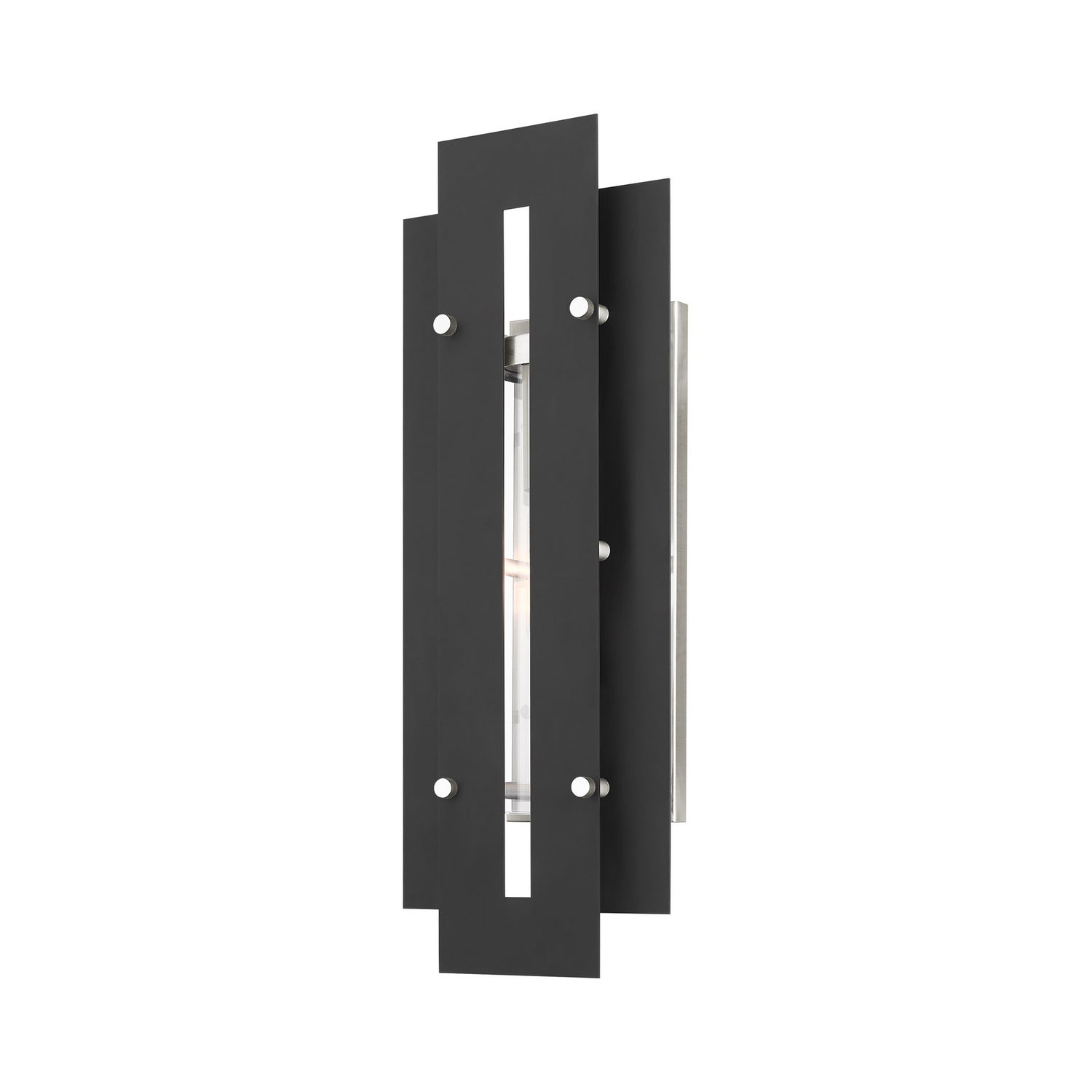 Livex Lighting - 21773-04 - One Light Outdoor Wall Lantern - Utrecht - Black w/ Brushed Nickels