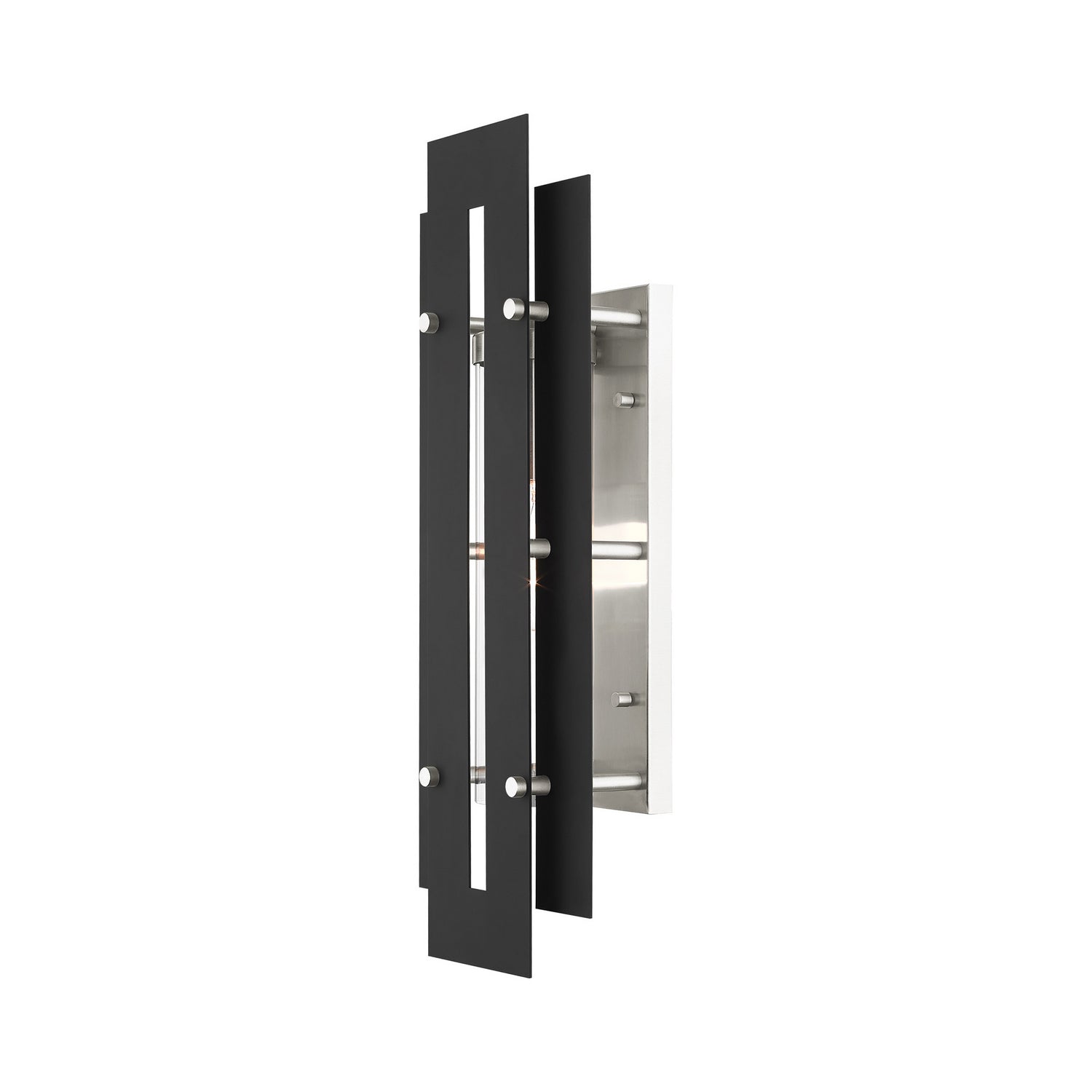 Livex Lighting - 21773-04 - One Light Outdoor Wall Lantern - Utrecht - Black w/ Brushed Nickels