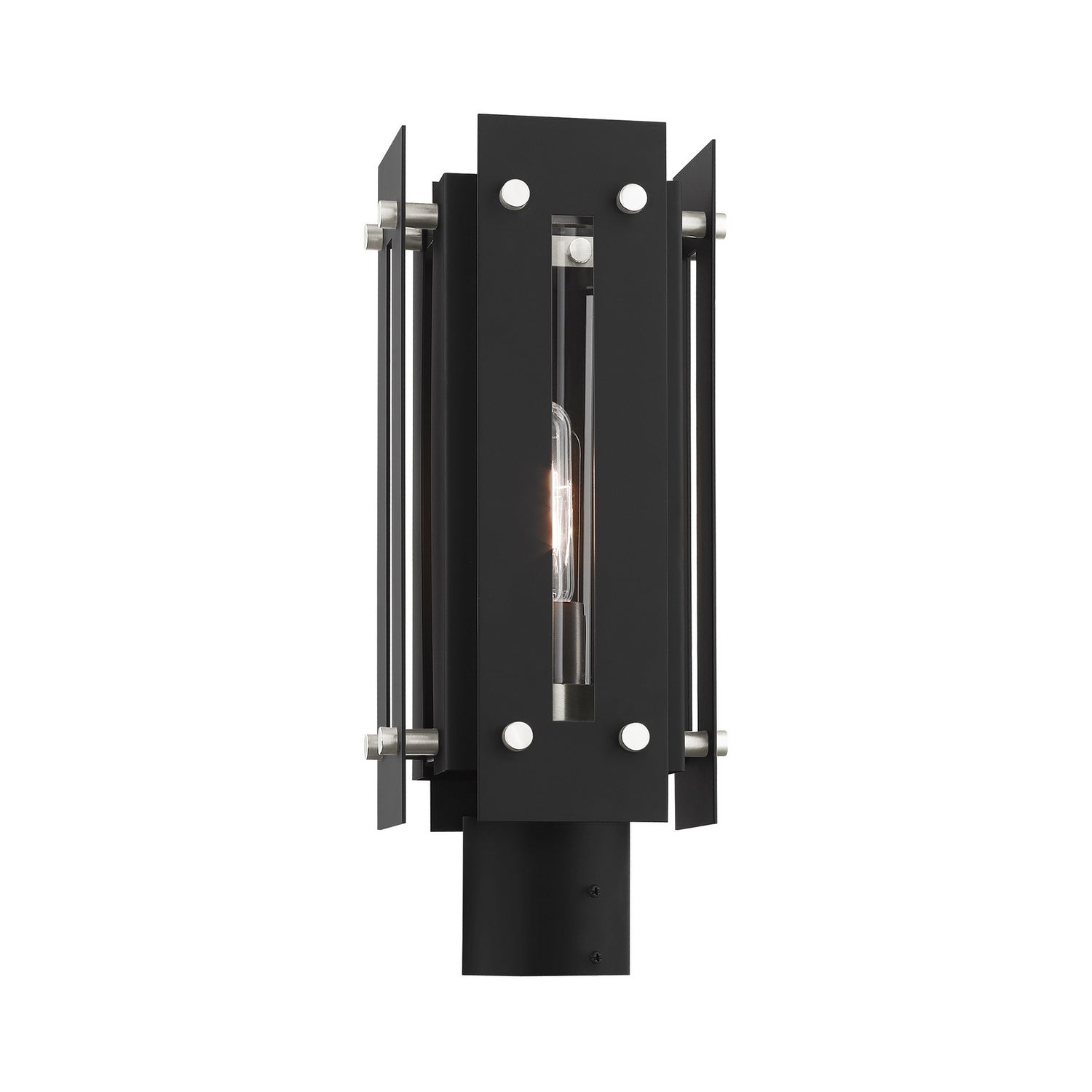 Livex Lighting - 21774-04 - One Light Outdoor Post Top Lantern - Utrecht - Black w/ Brushed Nickels