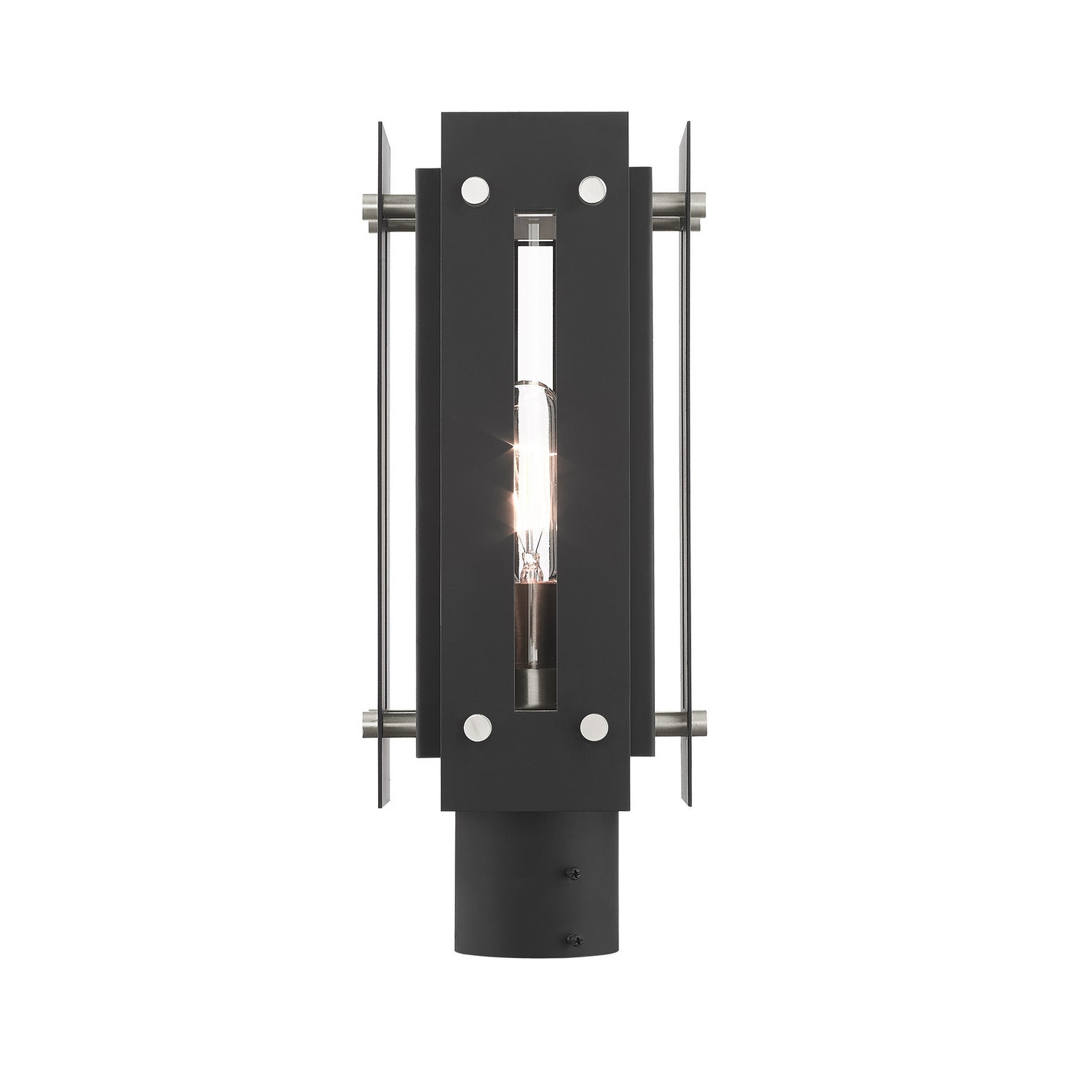 Livex Lighting - 21774-04 - One Light Outdoor Post Top Lantern - Utrecht - Black w/ Brushed Nickels