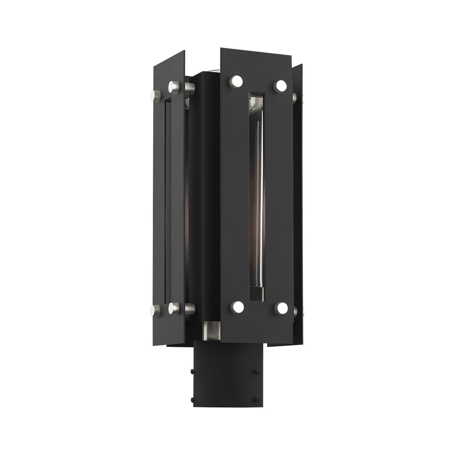Livex Lighting - 21774-04 - One Light Outdoor Post Top Lantern - Utrecht - Black w/ Brushed Nickels