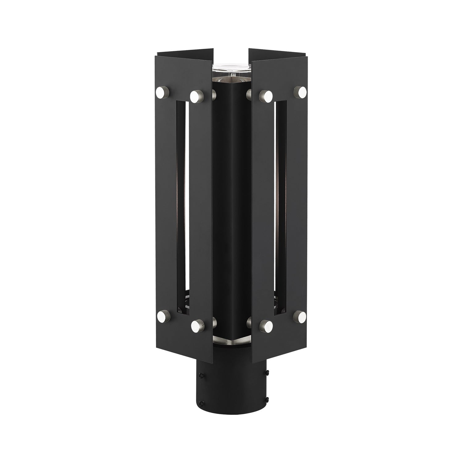 Livex Lighting - 21774-04 - One Light Outdoor Post Top Lantern - Utrecht - Black w/ Brushed Nickels