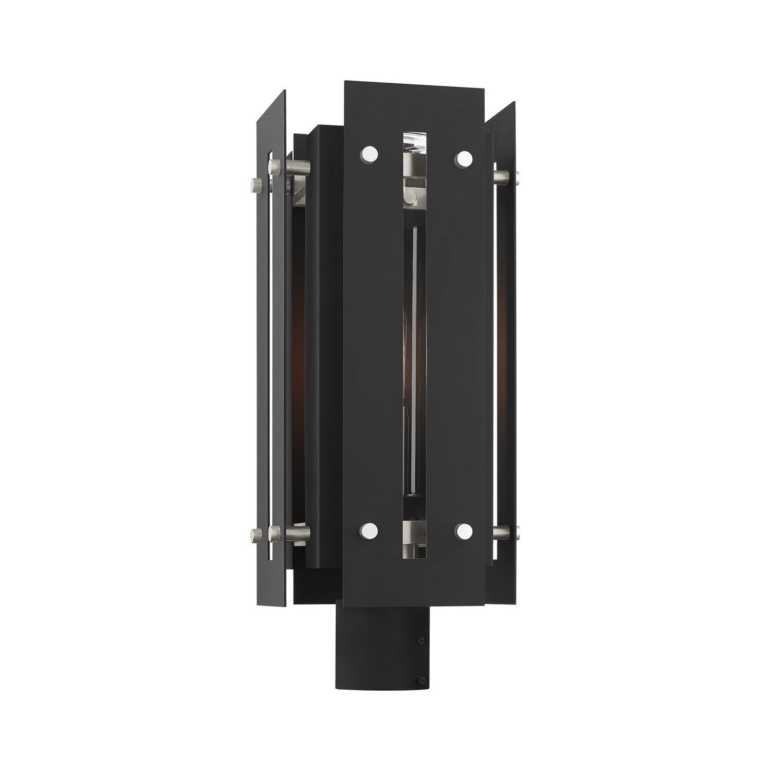 Livex Lighting - 21776-04 - One Light Outdoor Post Top Lantern - Utrecht - Black w/ Brushed Nickels