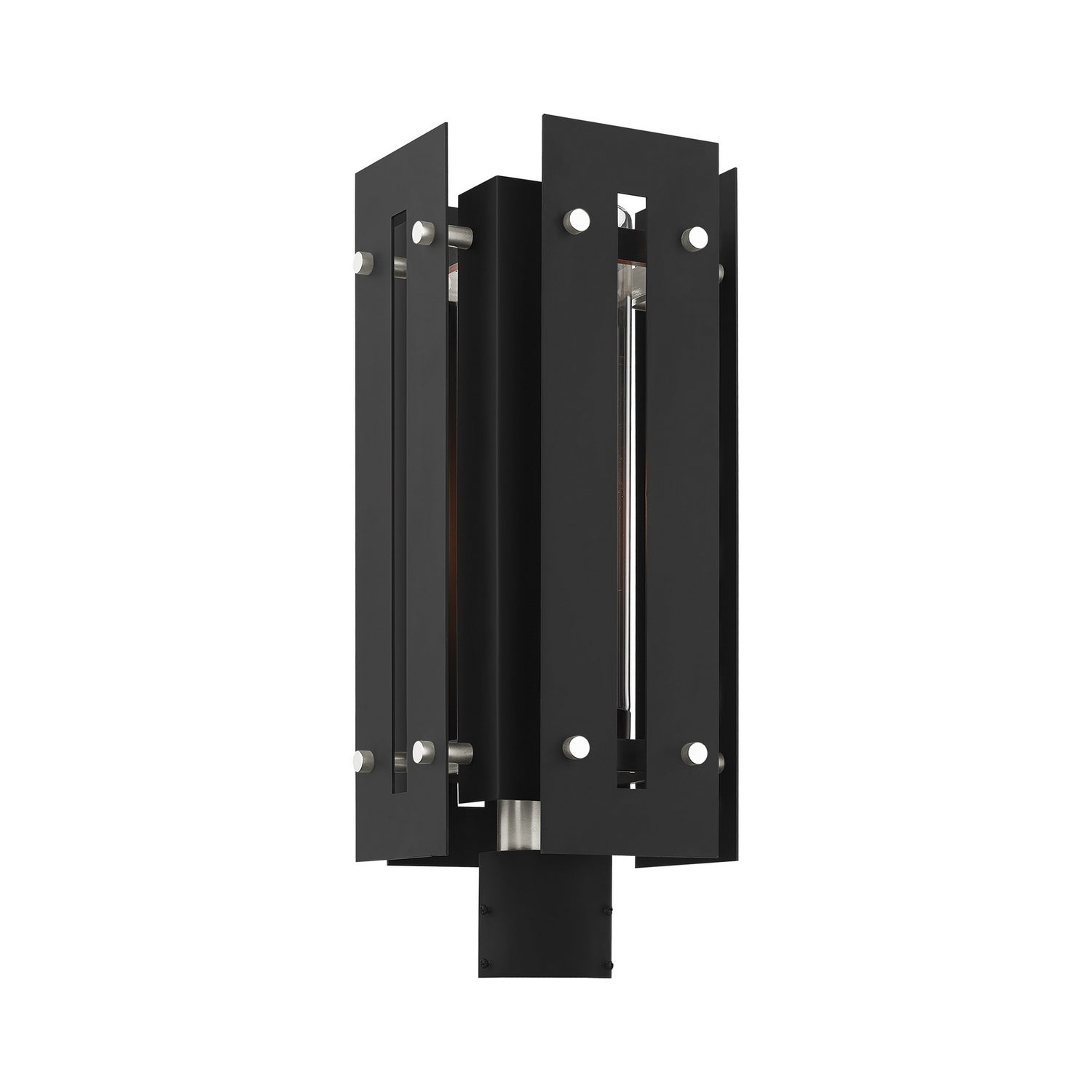 Livex Lighting - 21776-04 - One Light Outdoor Post Top Lantern - Utrecht - Black w/ Brushed Nickels
