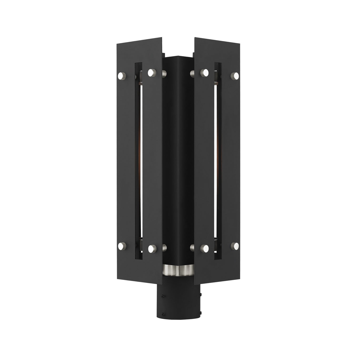 Livex Lighting - 21776-04 - One Light Outdoor Post Top Lantern - Utrecht - Black w/ Brushed Nickels