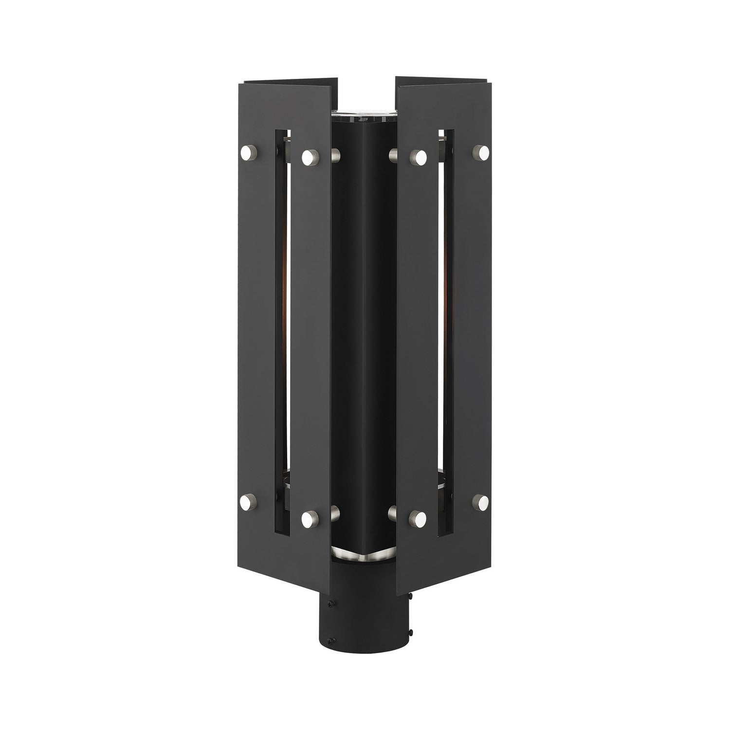 Livex Lighting - 21776-04 - One Light Outdoor Post Top Lantern - Utrecht - Black w/ Brushed Nickels