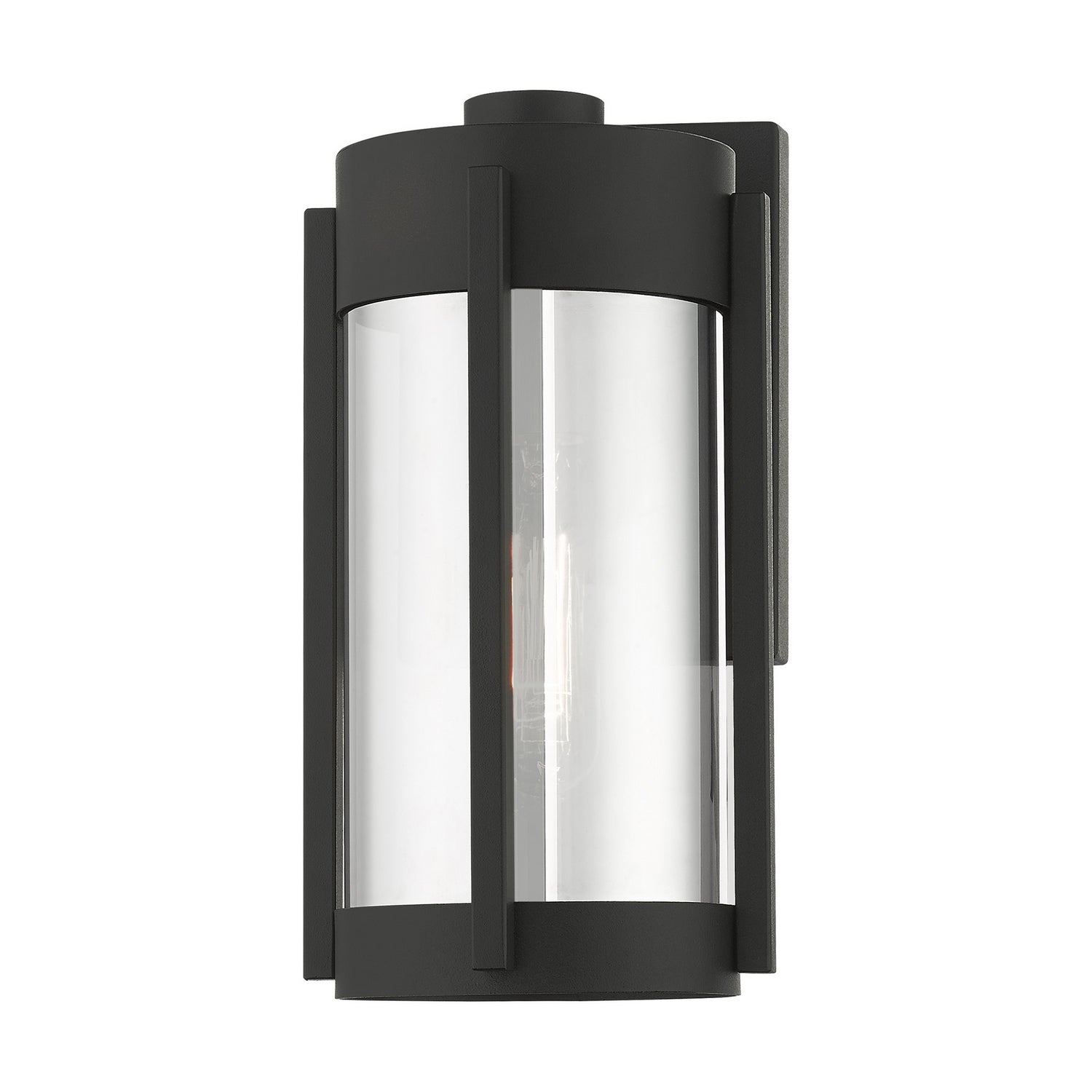 Livex Lighting - 22380-04 - One Light Outdoor Wall Lantern - Sheridan - Black w/ Brushed Nickels