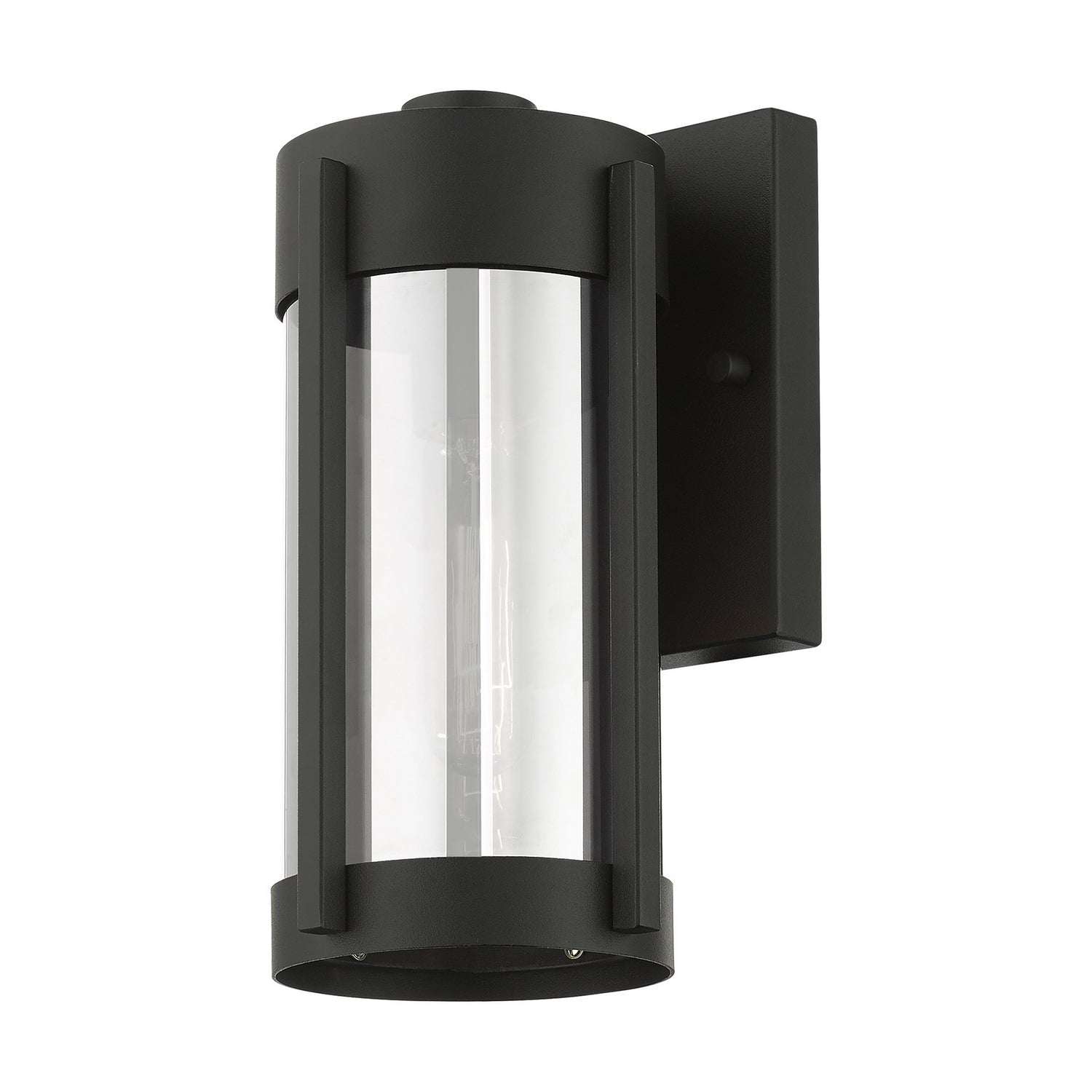 Livex Lighting - 22380-04 - One Light Outdoor Wall Lantern - Sheridan - Black w/ Brushed Nickels