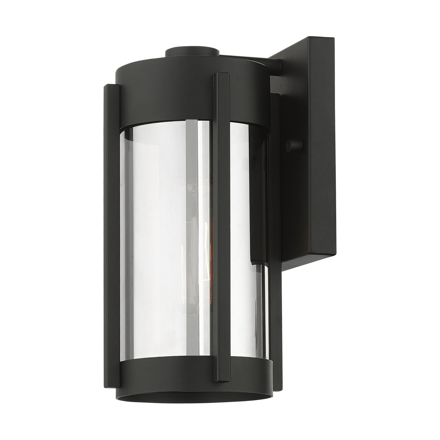 Livex Lighting - 22380-04 - One Light Outdoor Wall Lantern - Sheridan - Black w/ Brushed Nickels