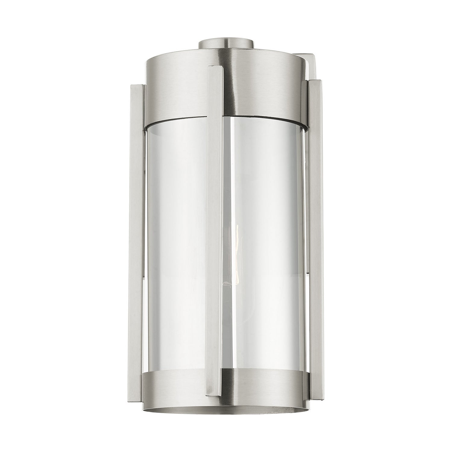 Livex Lighting - 22380-91 - One Light Outdoor Wall Lantern - Sheridan - Brushed Nickel