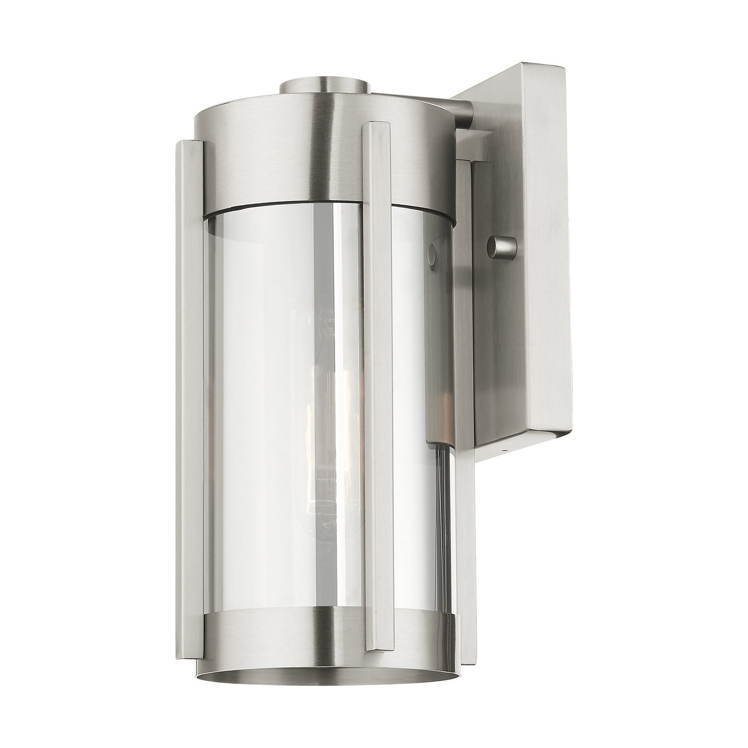Livex Lighting - 22380-91 - One Light Outdoor Wall Lantern - Sheridan - Brushed Nickel
