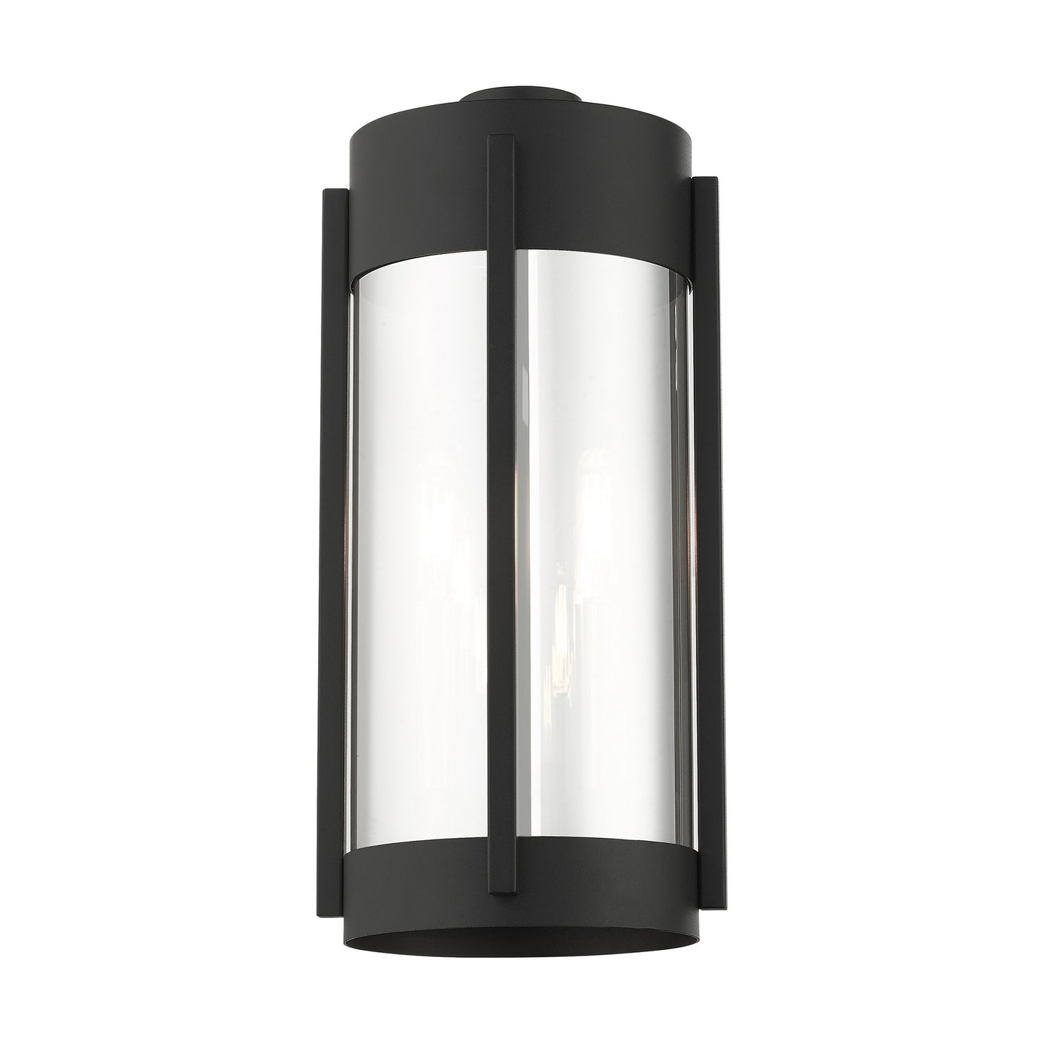 Livex Lighting - 22382-04 - Two Light Outdoor Wall Lantern - Sheridan - Black w/ Brushed Nickels