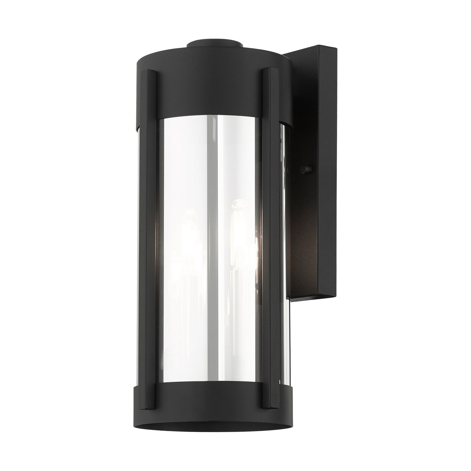 Livex Lighting - 22382-04 - Two Light Outdoor Wall Lantern - Sheridan - Black w/ Brushed Nickels