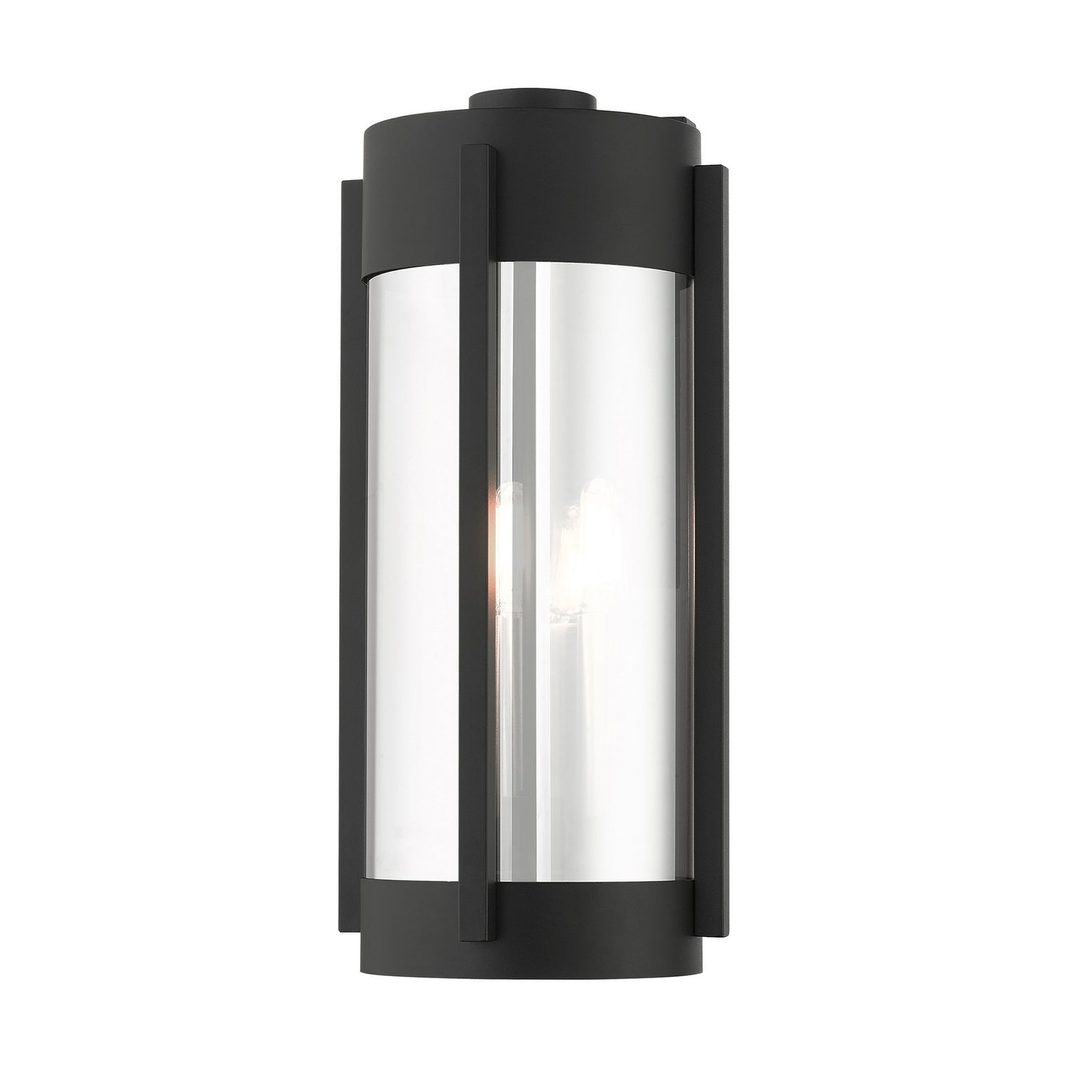 Livex Lighting - 22383-04 - Three Light Outdoor Wall Lantern - Sheridan - Black w/ Brushed Nickels
