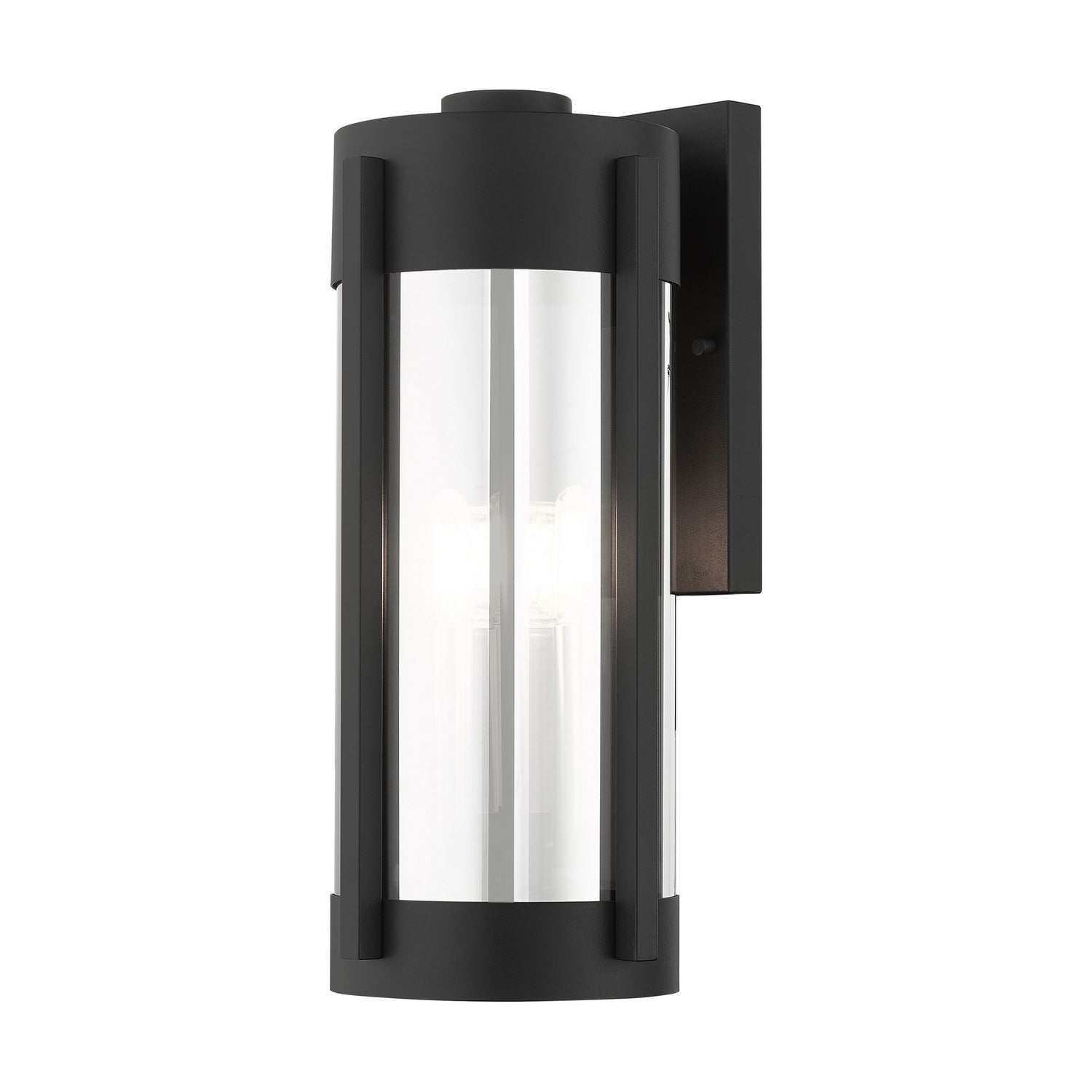Livex Lighting - 22383-04 - Three Light Outdoor Wall Lantern - Sheridan - Black w/ Brushed Nickels