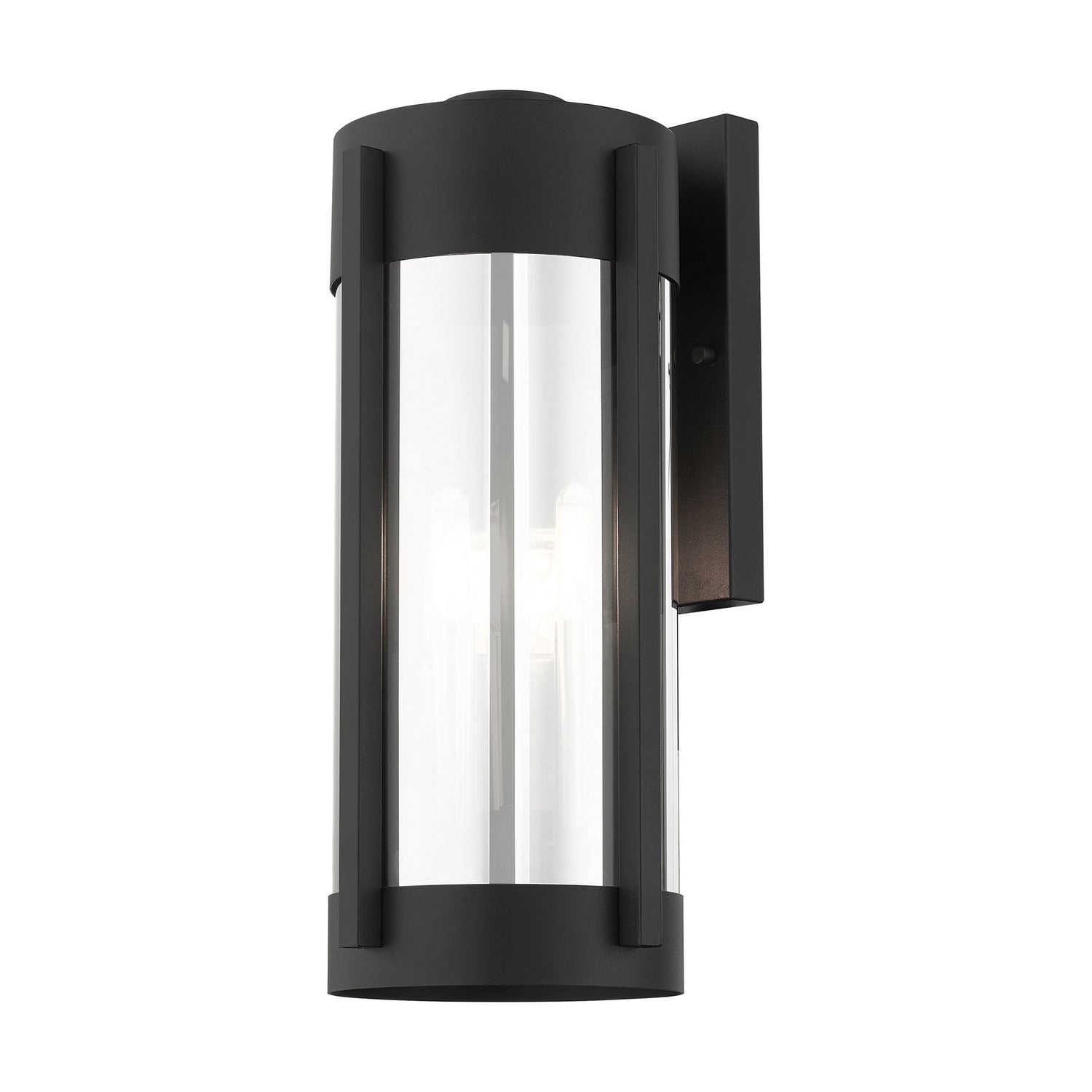 Livex Lighting - 22383-04 - Three Light Outdoor Wall Lantern - Sheridan - Black w/ Brushed Nickels