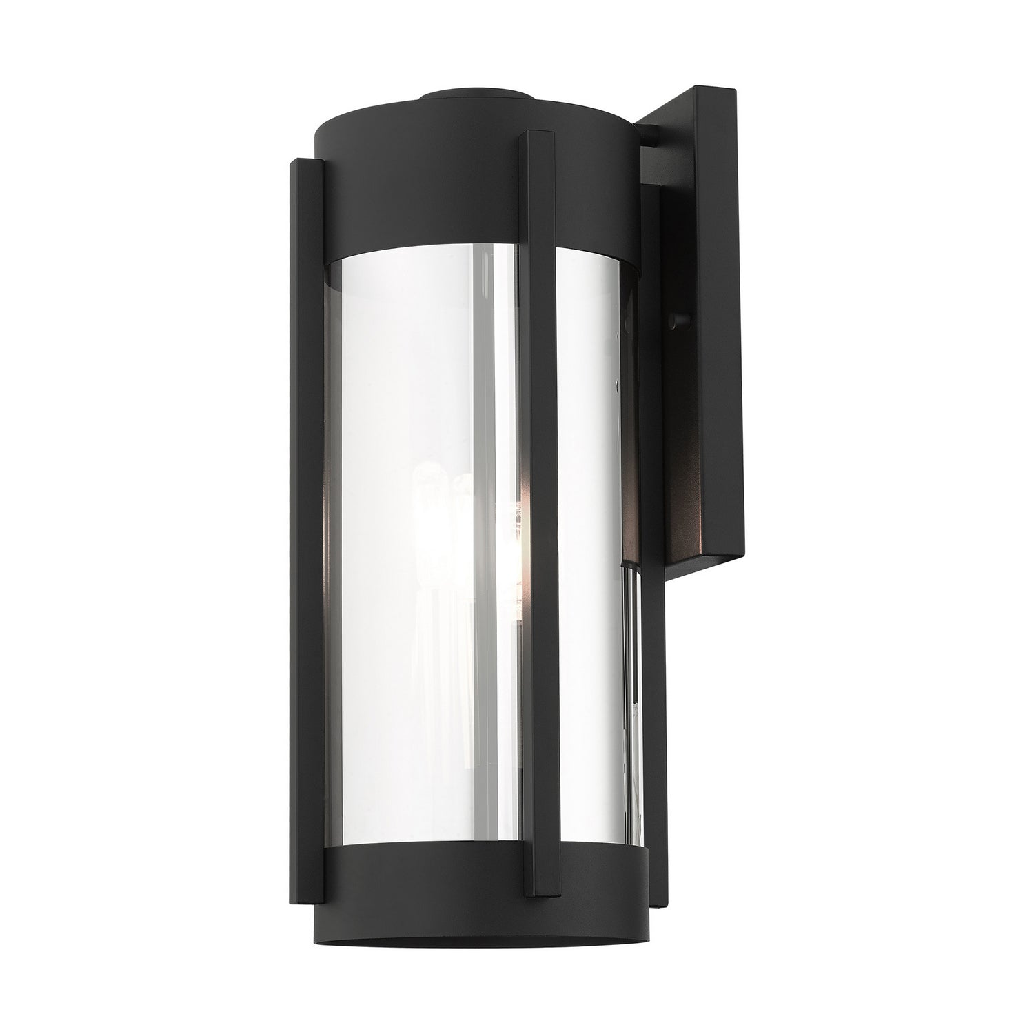 Livex Lighting - 22383-04 - Three Light Outdoor Wall Lantern - Sheridan - Black w/ Brushed Nickels