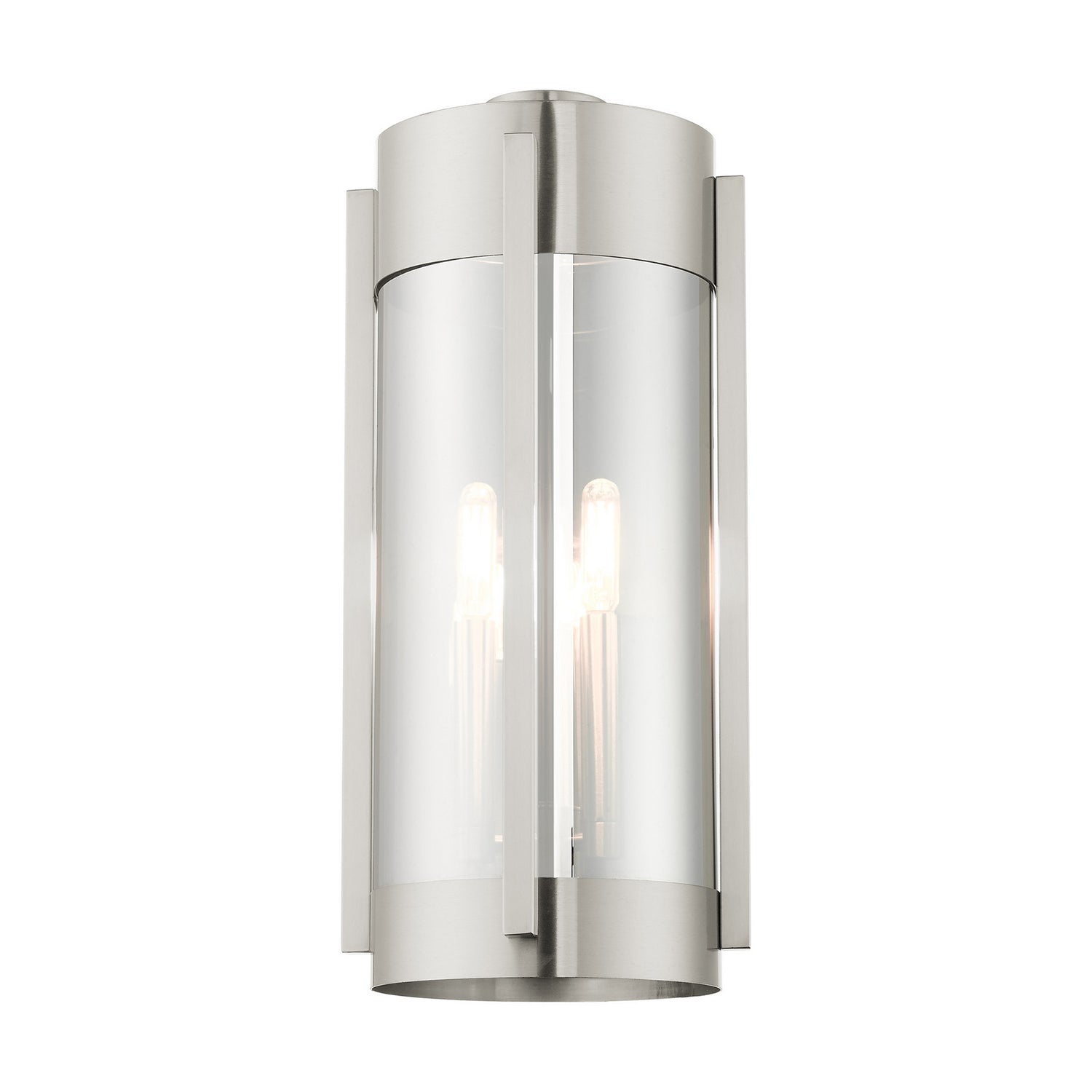 Livex Lighting - 22383-91 - Three Light Outdoor Wall Lantern - Sheridan - Brushed Nickel