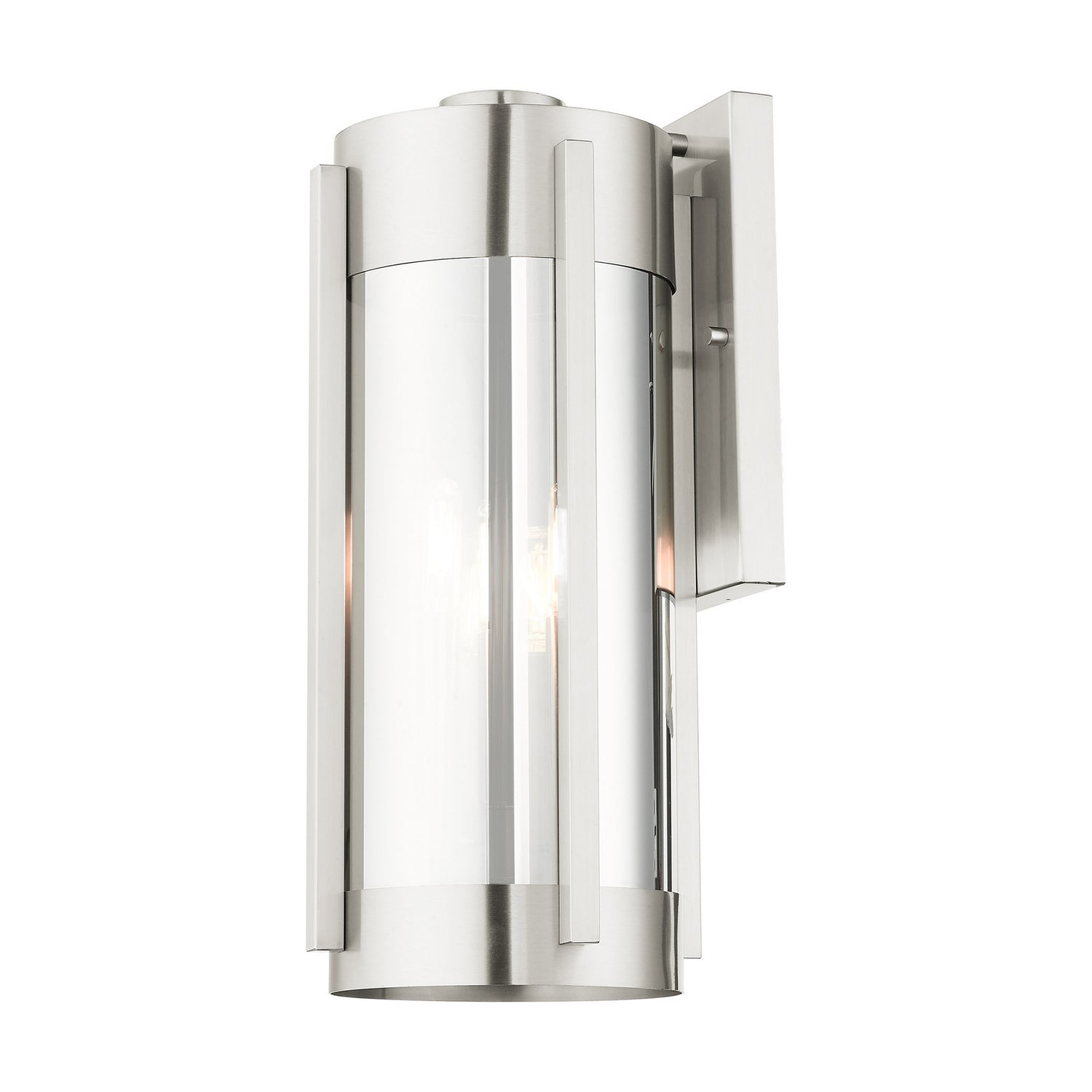 Livex Lighting - 22383-91 - Three Light Outdoor Wall Lantern - Sheridan - Brushed Nickel