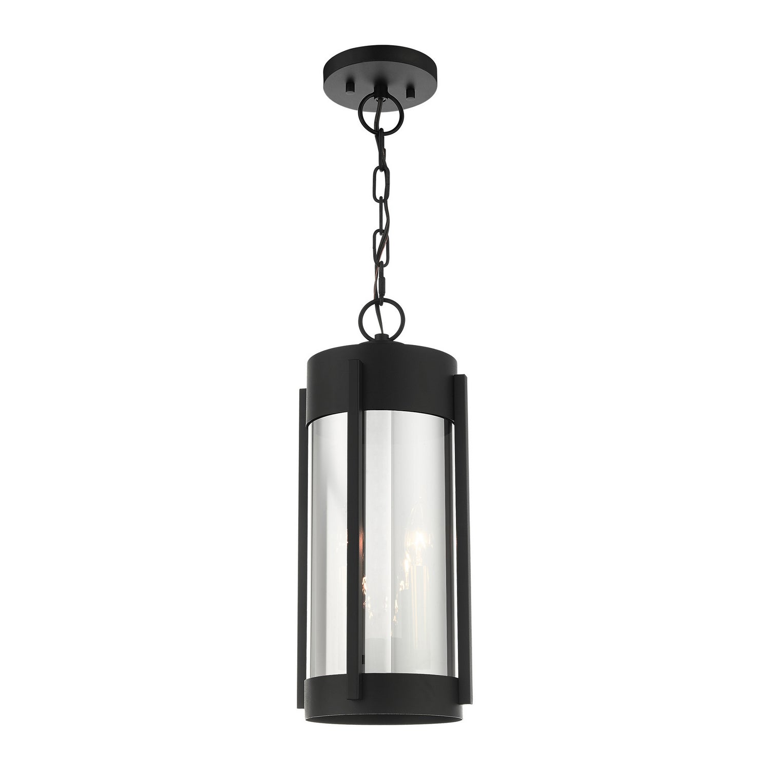 Livex Lighting - 22385-04 - Two Light Outdoor Pendant - Sheridan - Black w/ Brushed Nickels