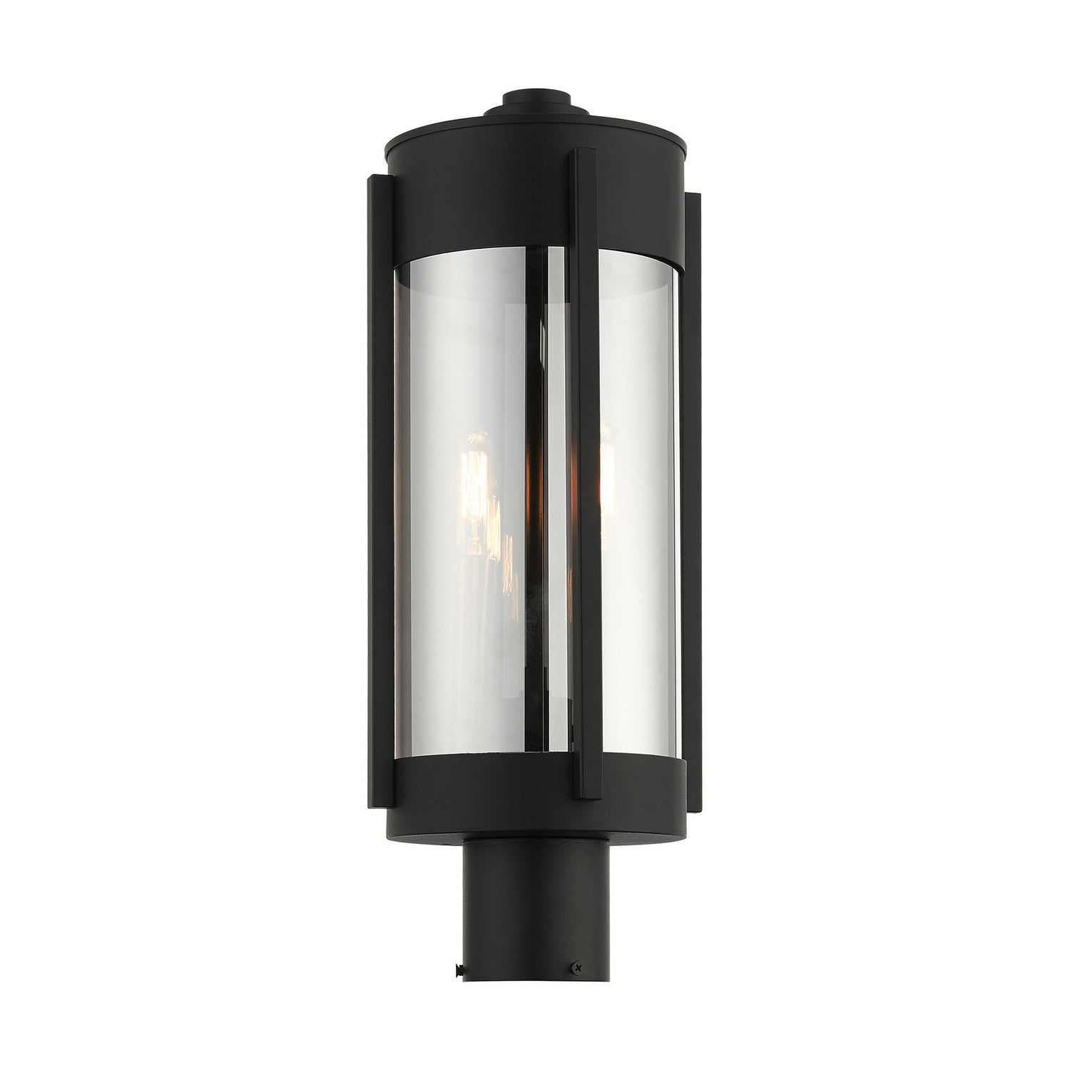 Livex Lighting - 22386-04 - Two Light Outdoor Post Top Lantern - Sheridan - Black w/ Brushed Nickels