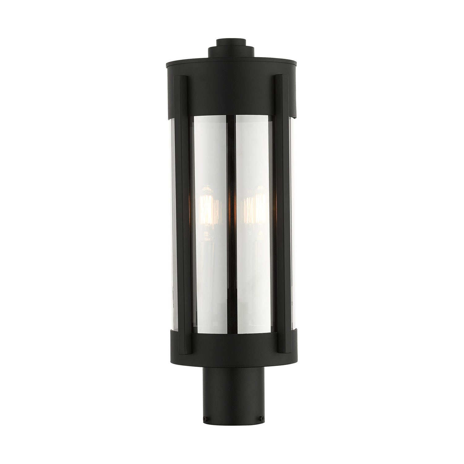 Livex Lighting - 22386-04 - Two Light Outdoor Post Top Lantern - Sheridan - Black w/ Brushed Nickels