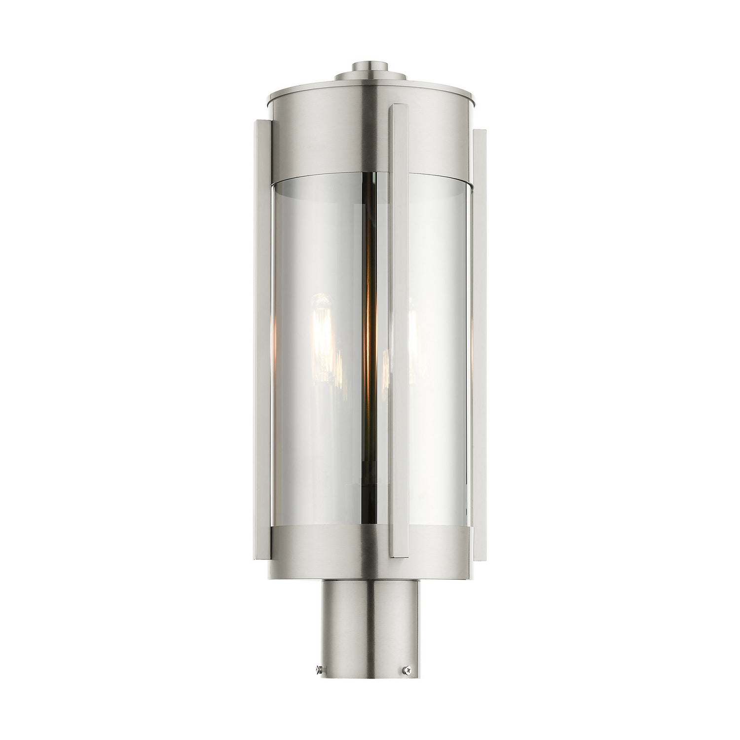 Livex Lighting - 22386-91 - Two Light Outdoor Post Top Lantern - Sheridan - Brushed Nickel