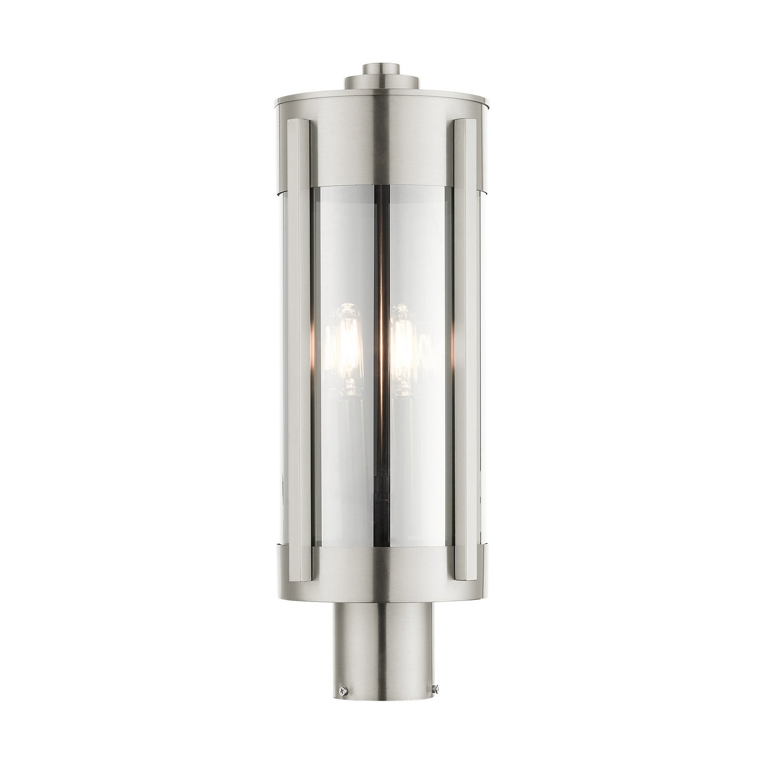 Livex Lighting - 22386-91 - Two Light Outdoor Post Top Lantern - Sheridan - Brushed Nickel