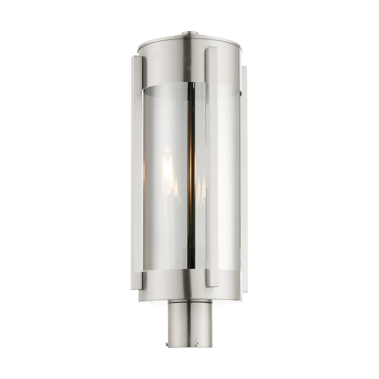 Livex Lighting - 22387-91 - Three Light Outdoor Post Top Lantern - Sheridan - Brushed Nickel